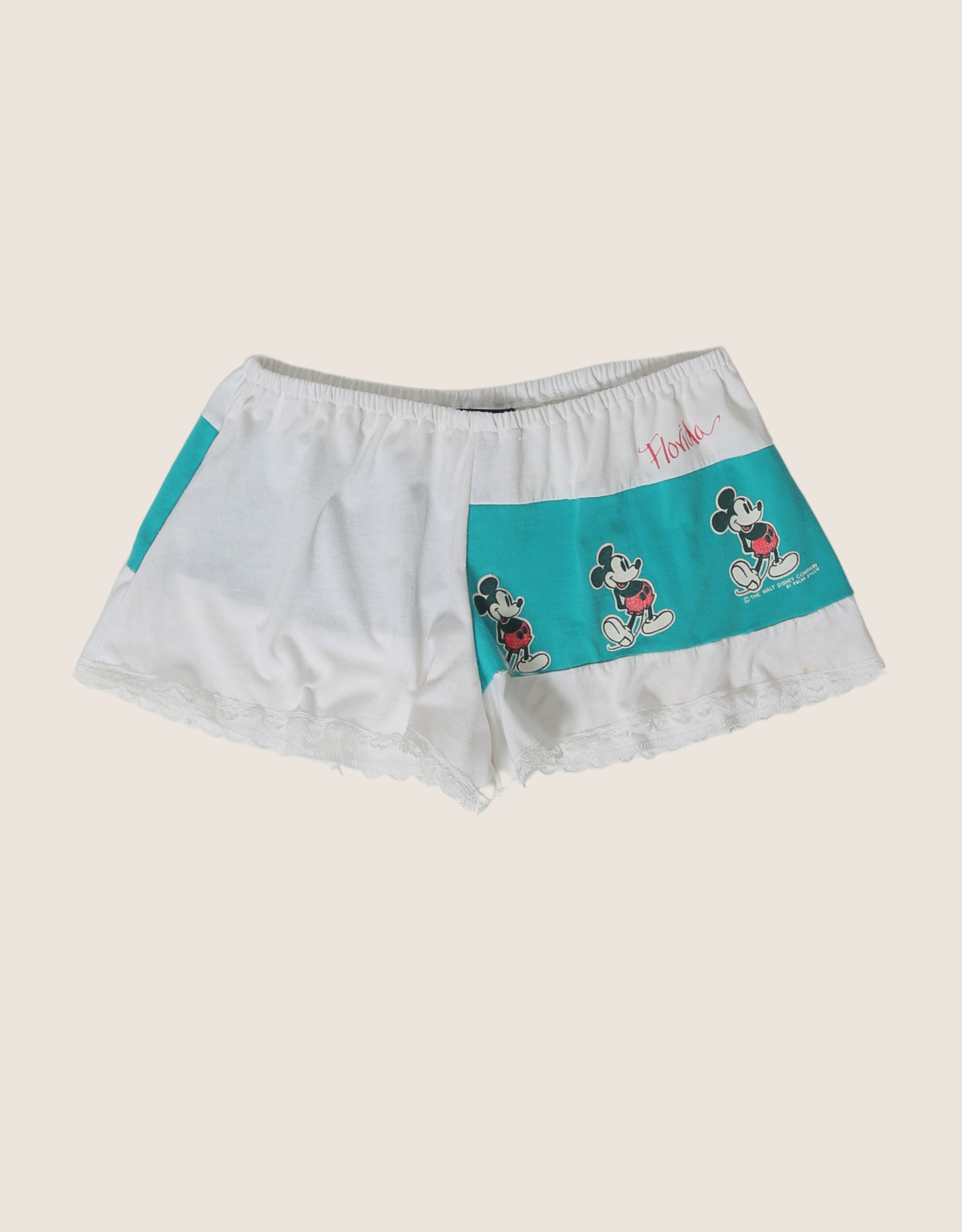 mickey mouse reworked mini shorts (s)