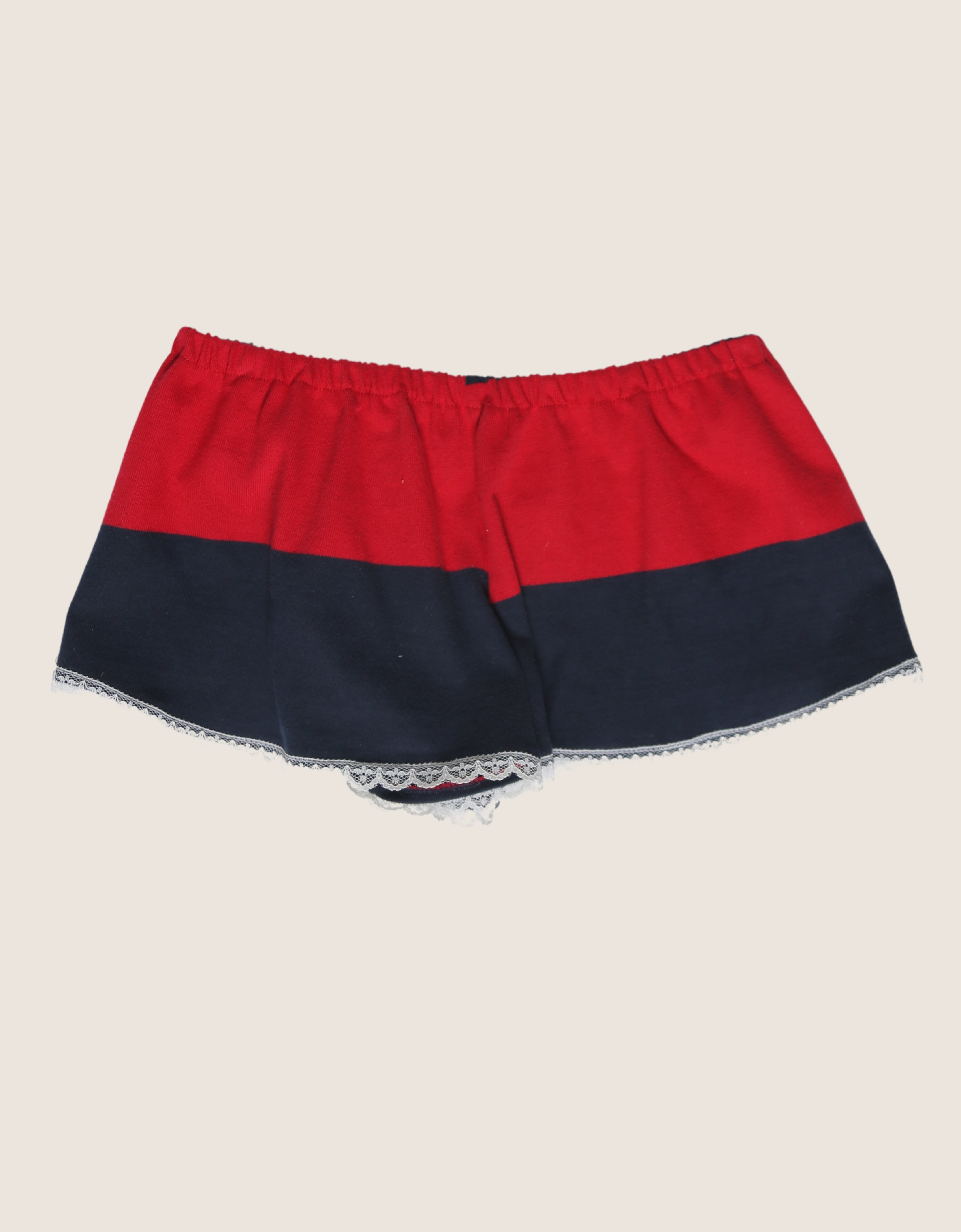 polo red/navy reworked mini shorts (XS)