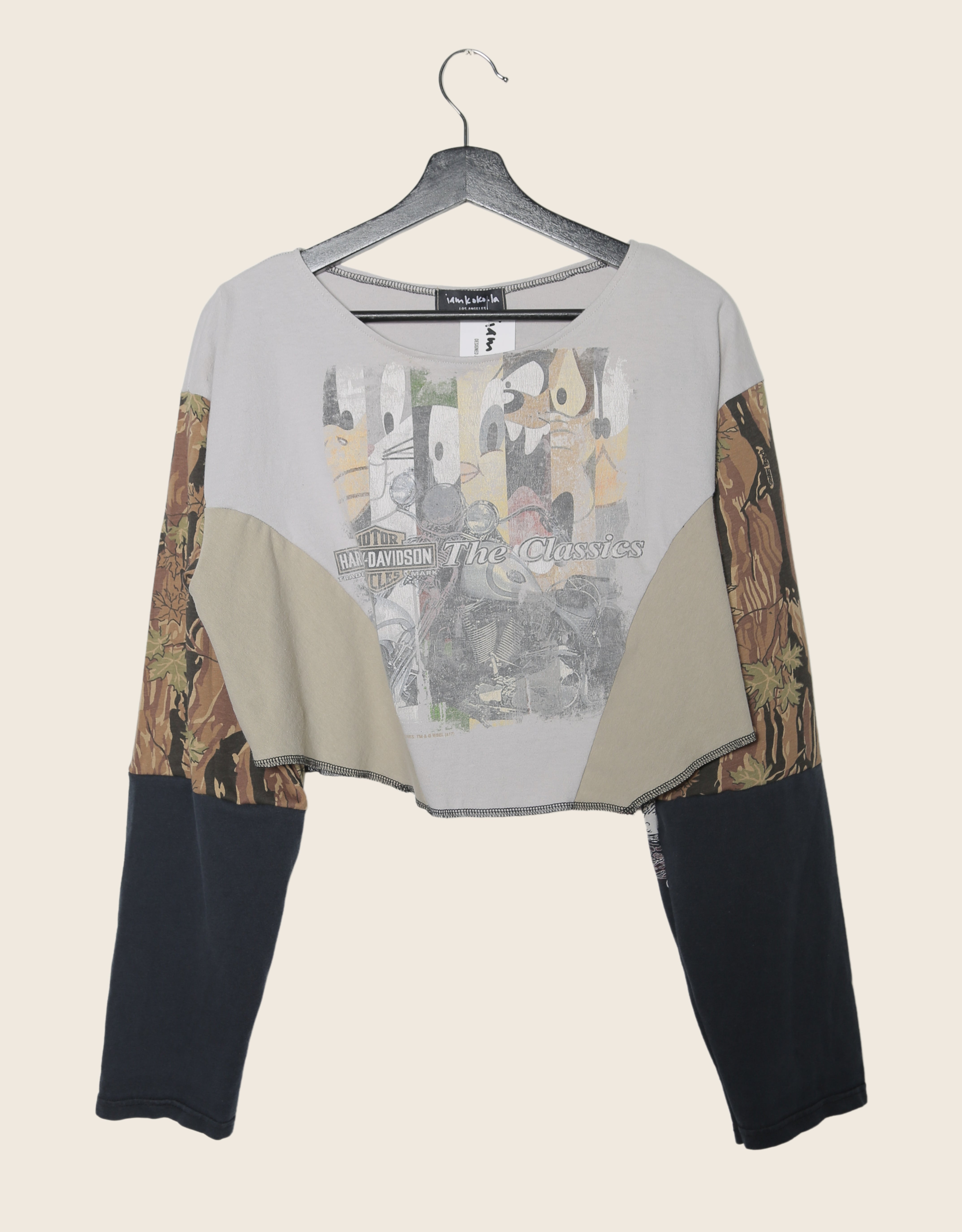 harley looney tunes reworked mixed fabric long sleeve