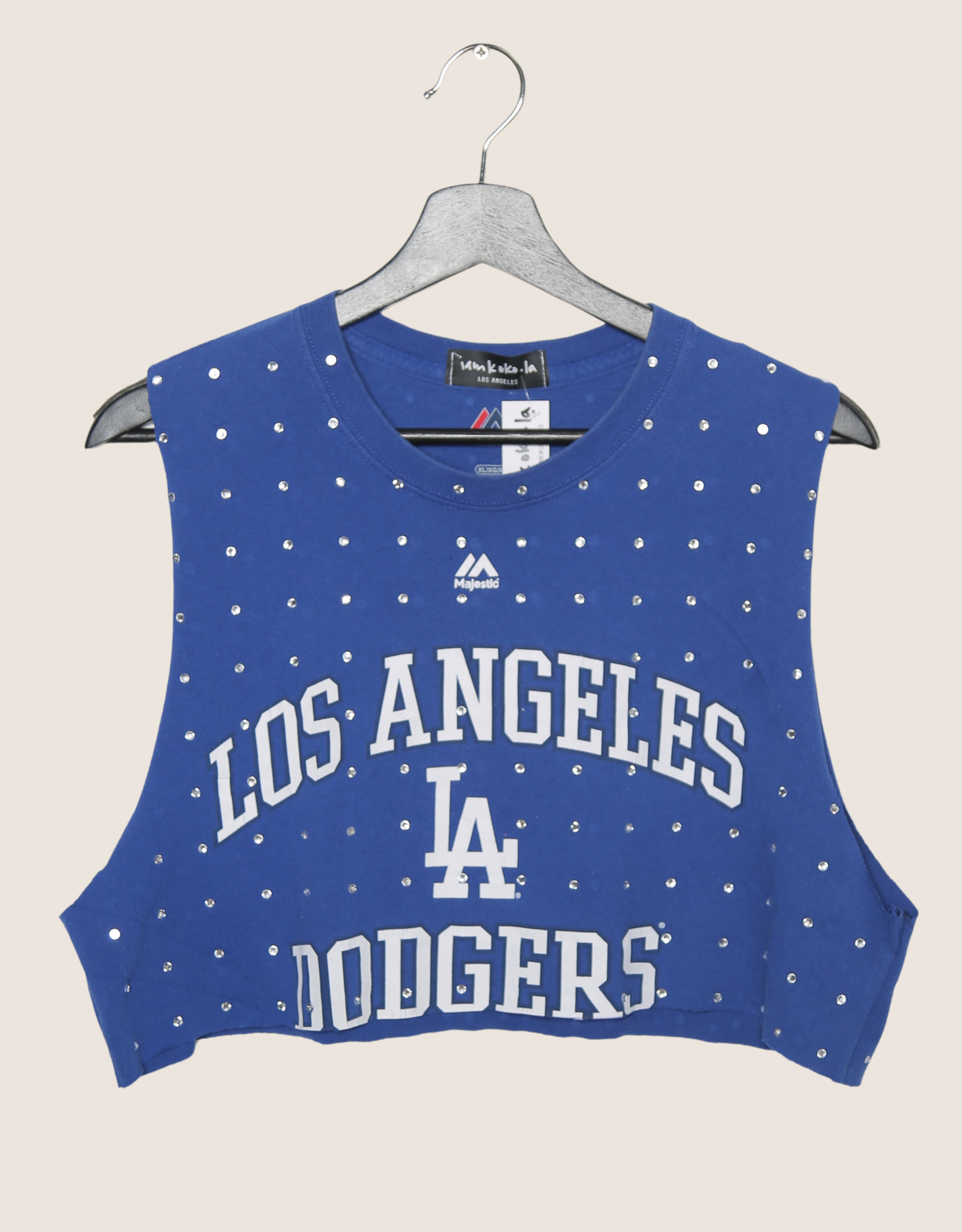 dodgers rhinestone muscle tank