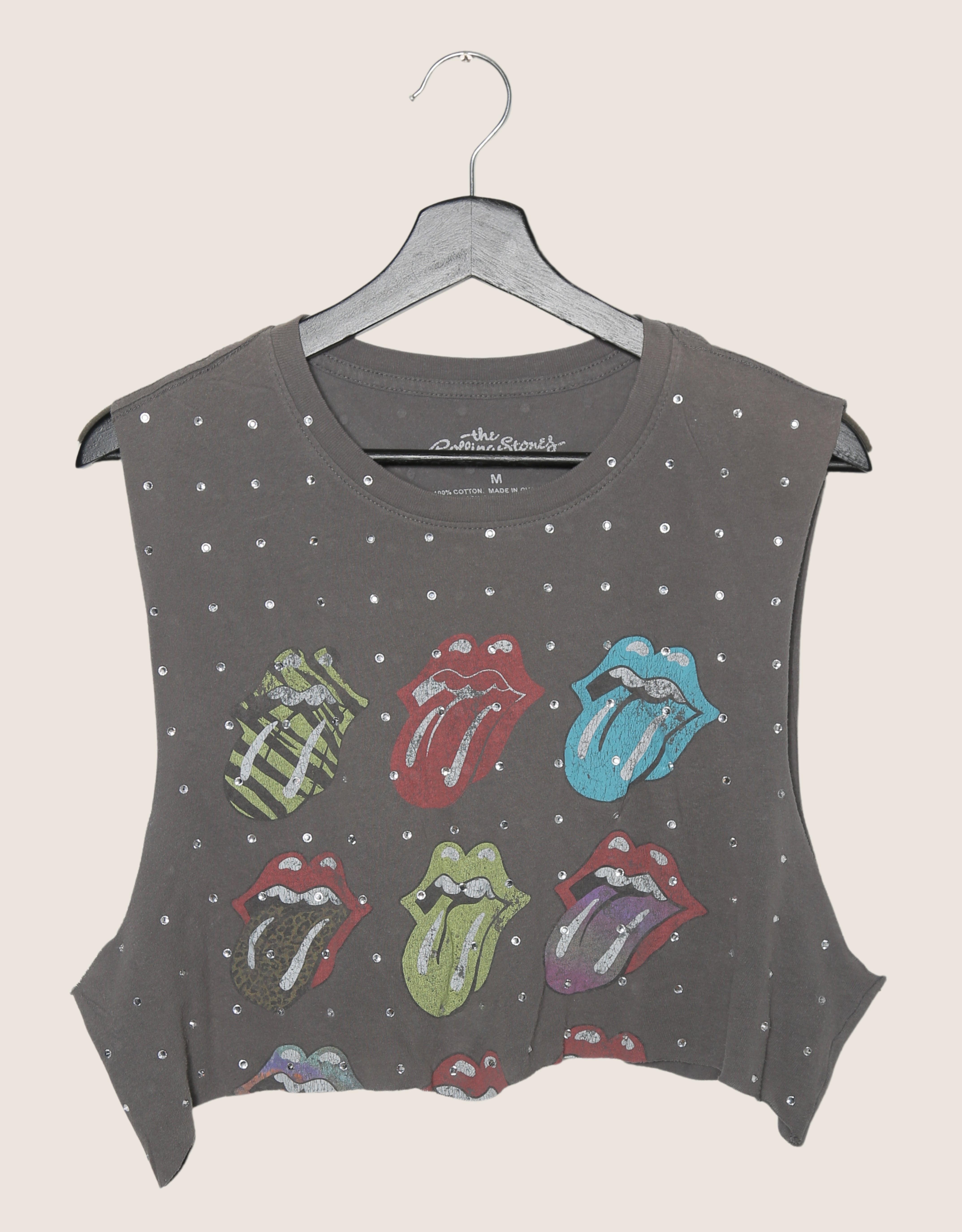 rolling stones rhinestone muscle tank