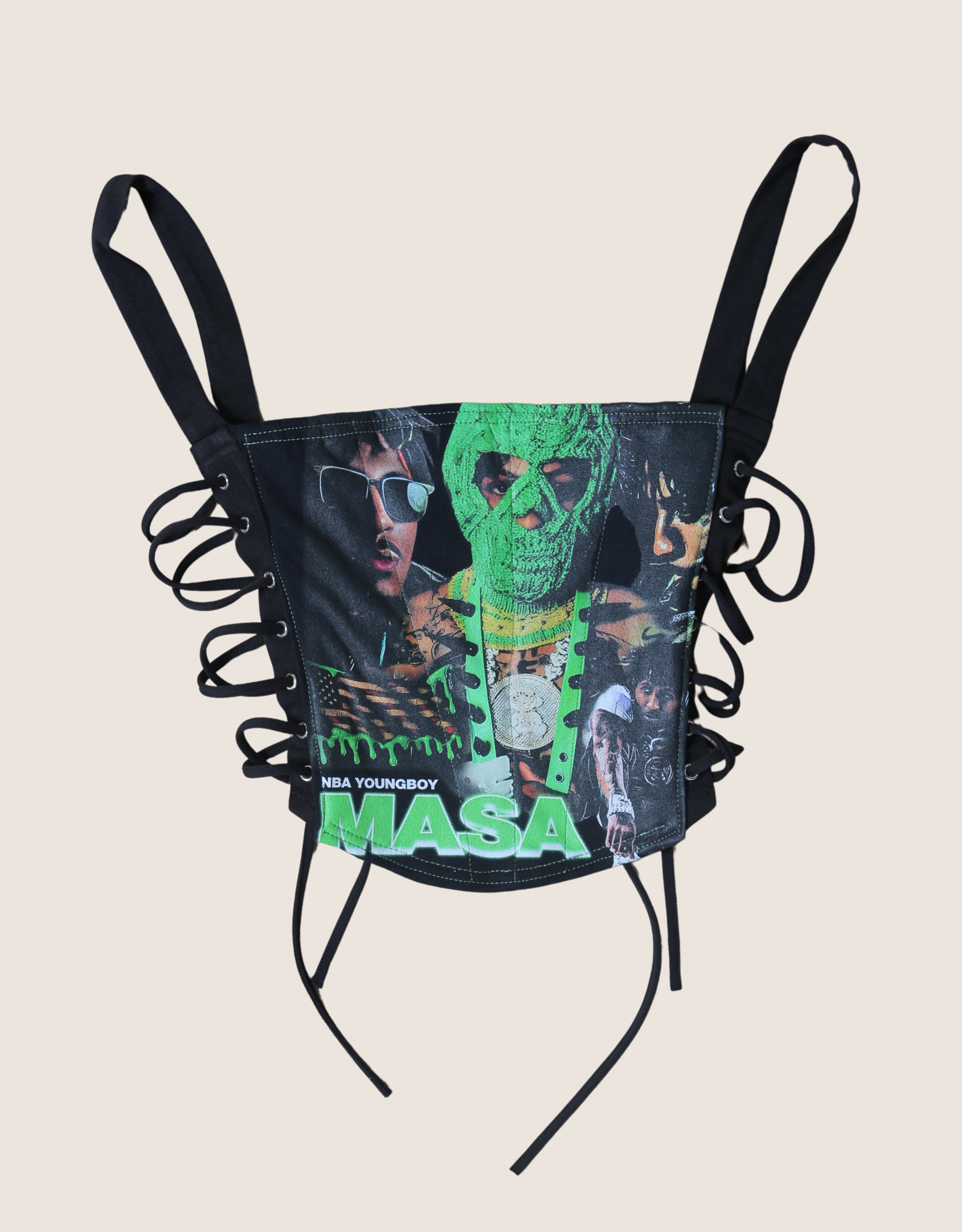 custom NBA youngboy "masa" long side lace up corset