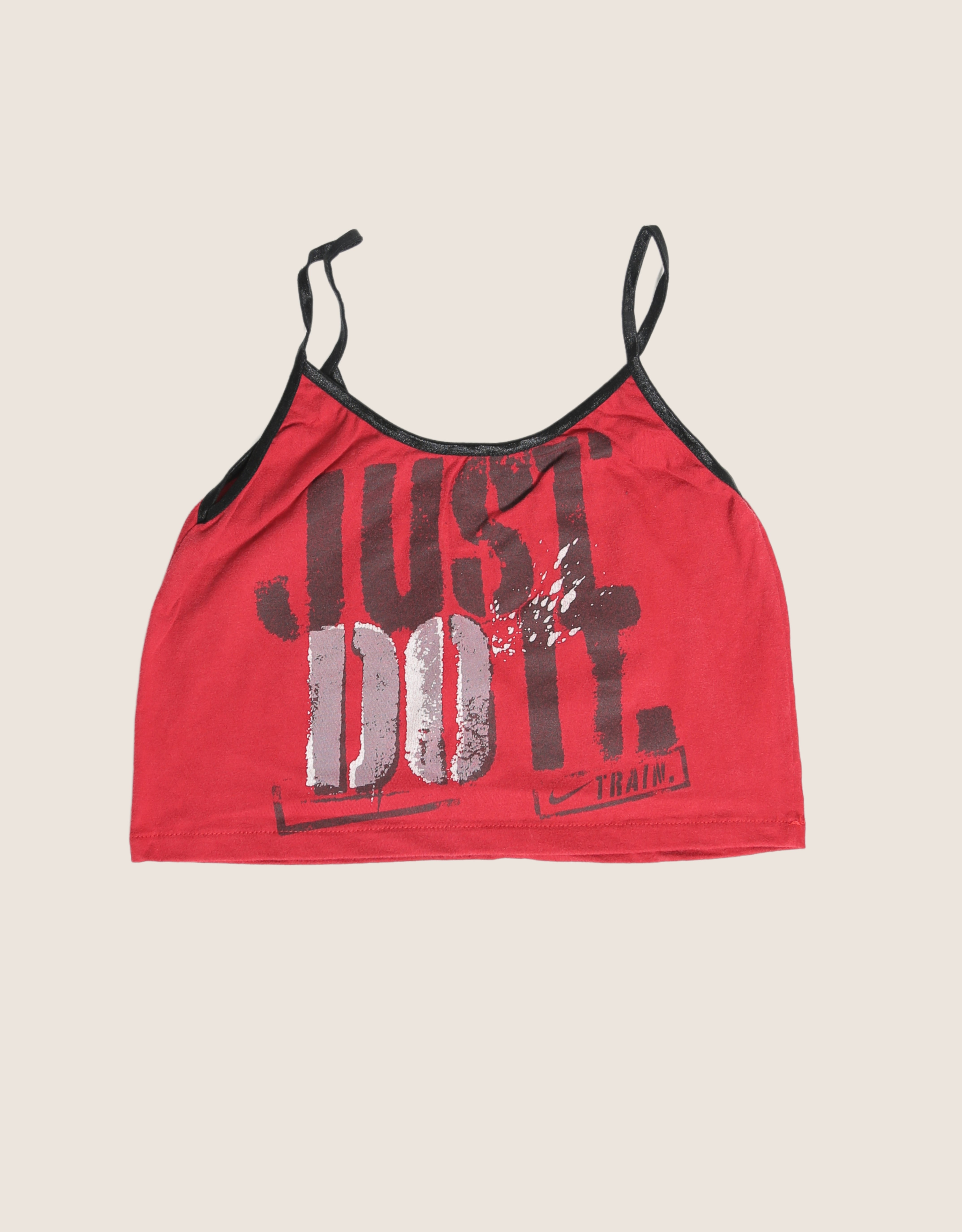 red nike reworked cropped tank top