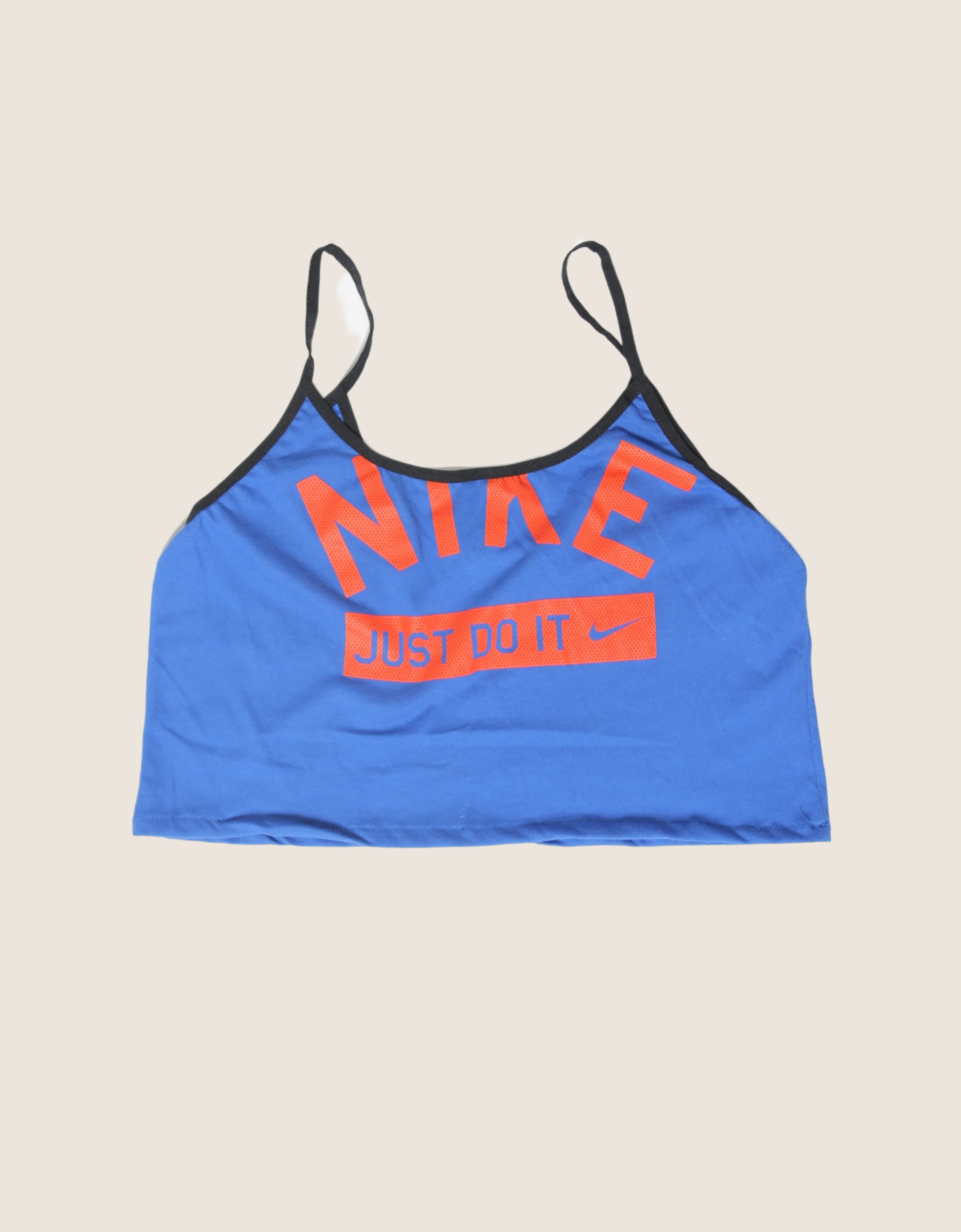 blue nike reworked cropped tank top