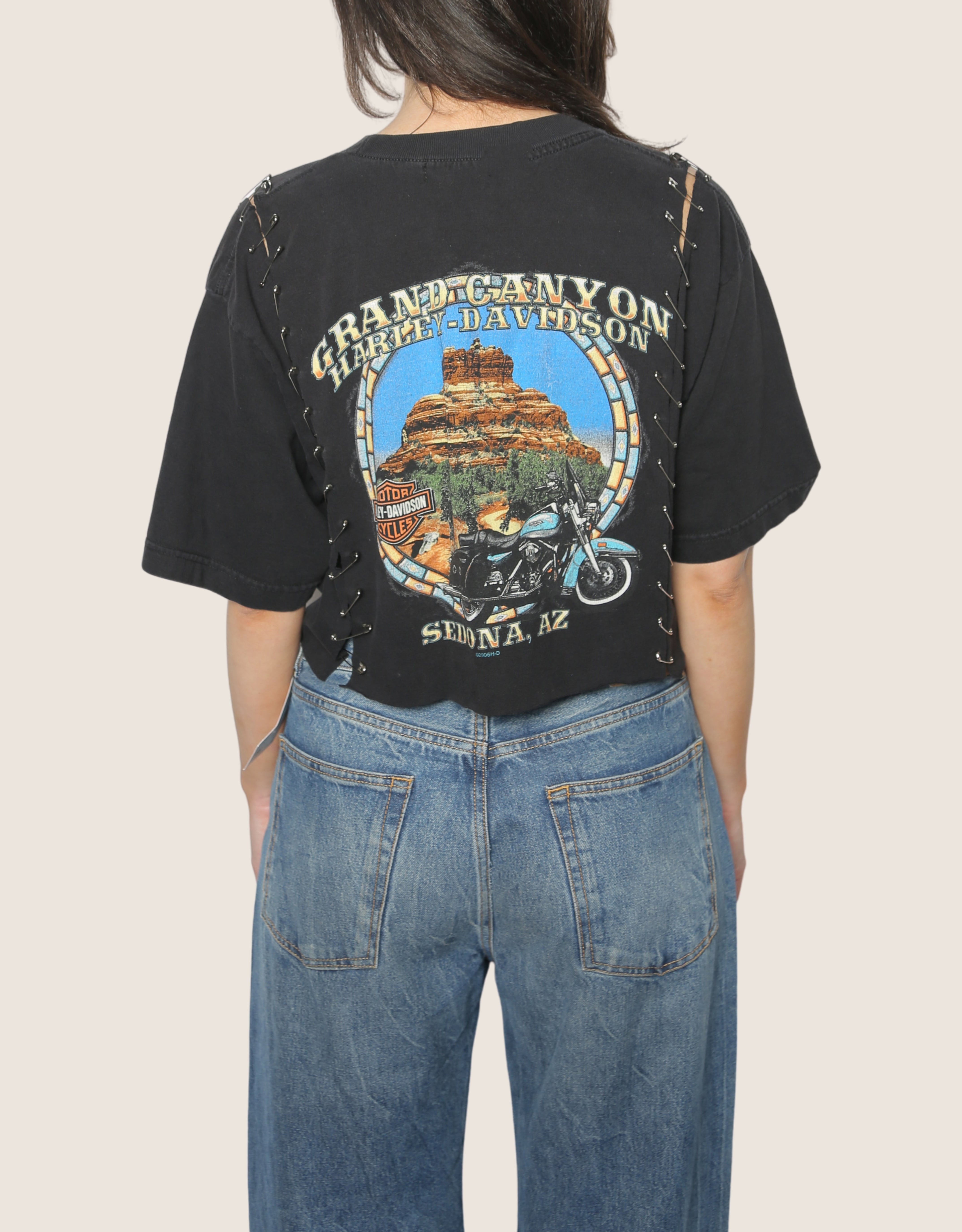 harley cropped safety pin tee