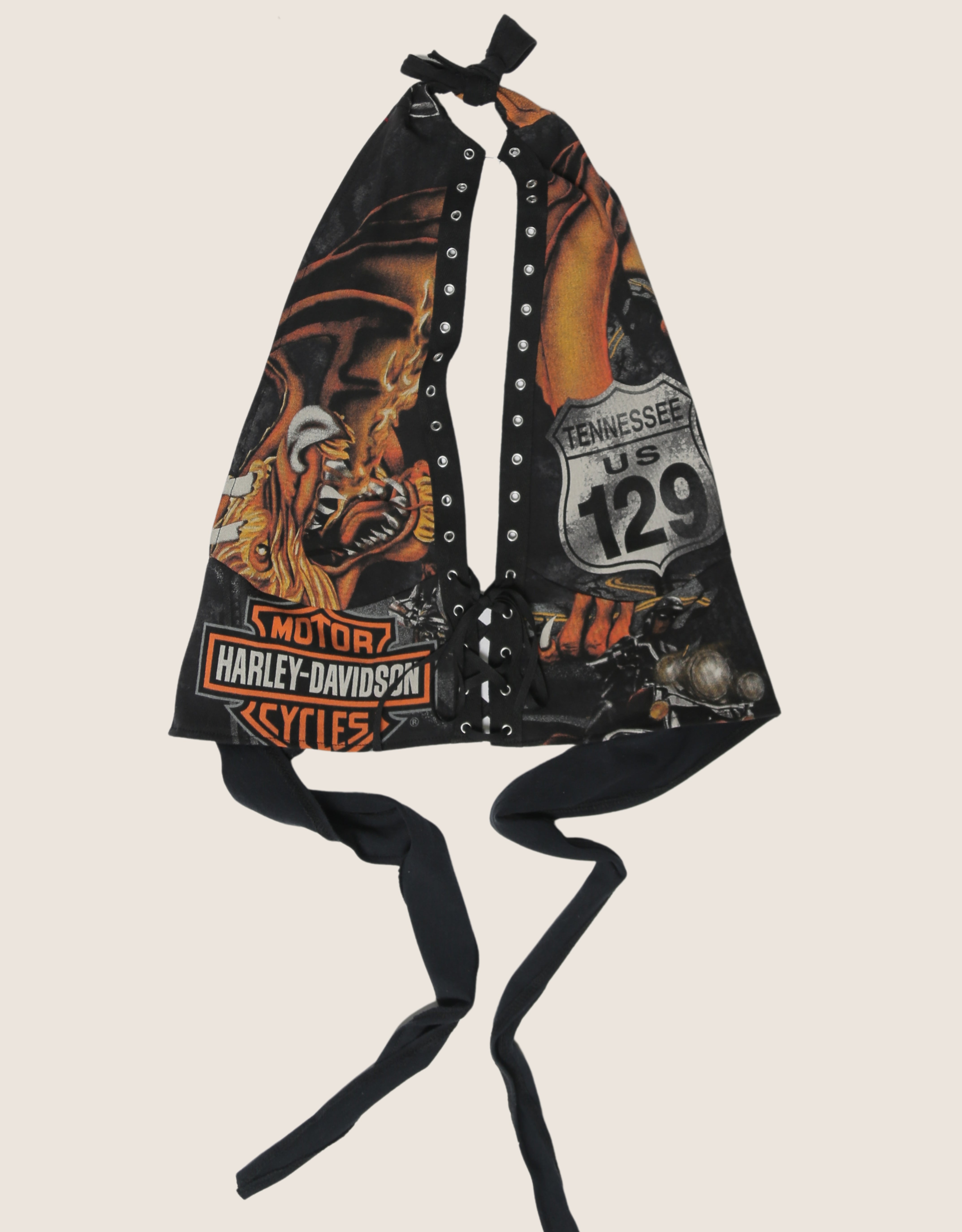 harley dragon plunge halter top