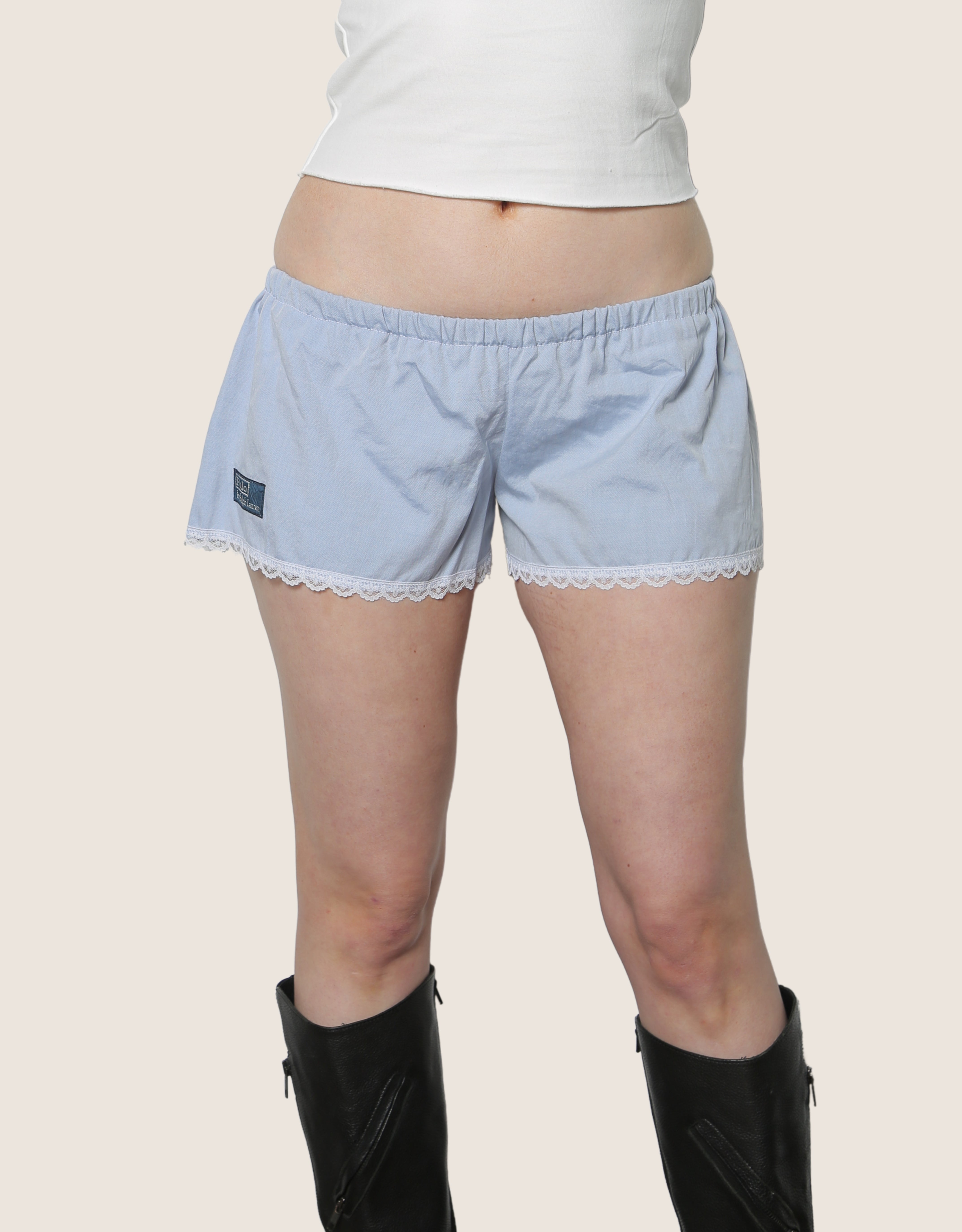 polo yellow stripe reworked mini shorts (xs/s)