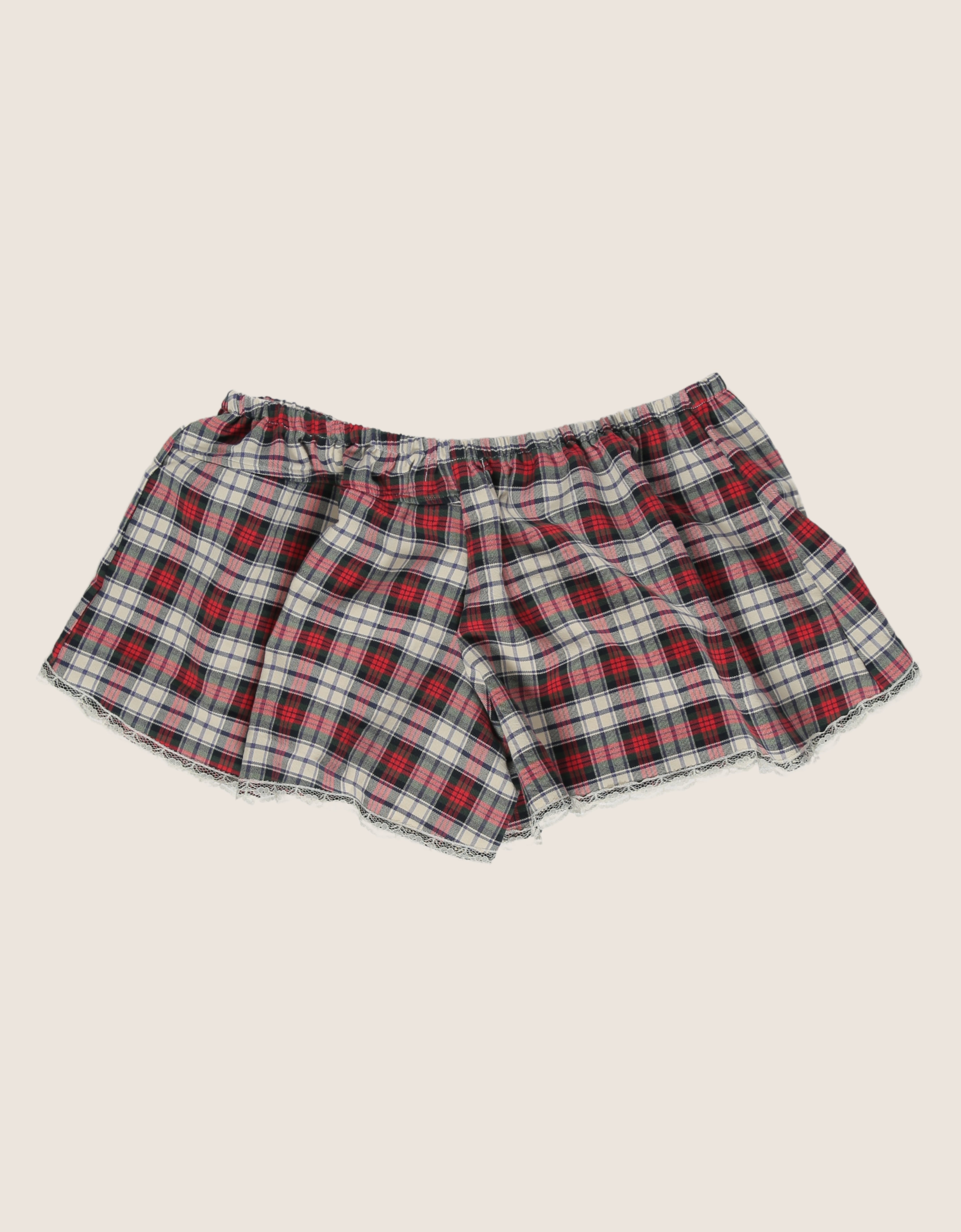 polo red plaid reworked mini shorts
