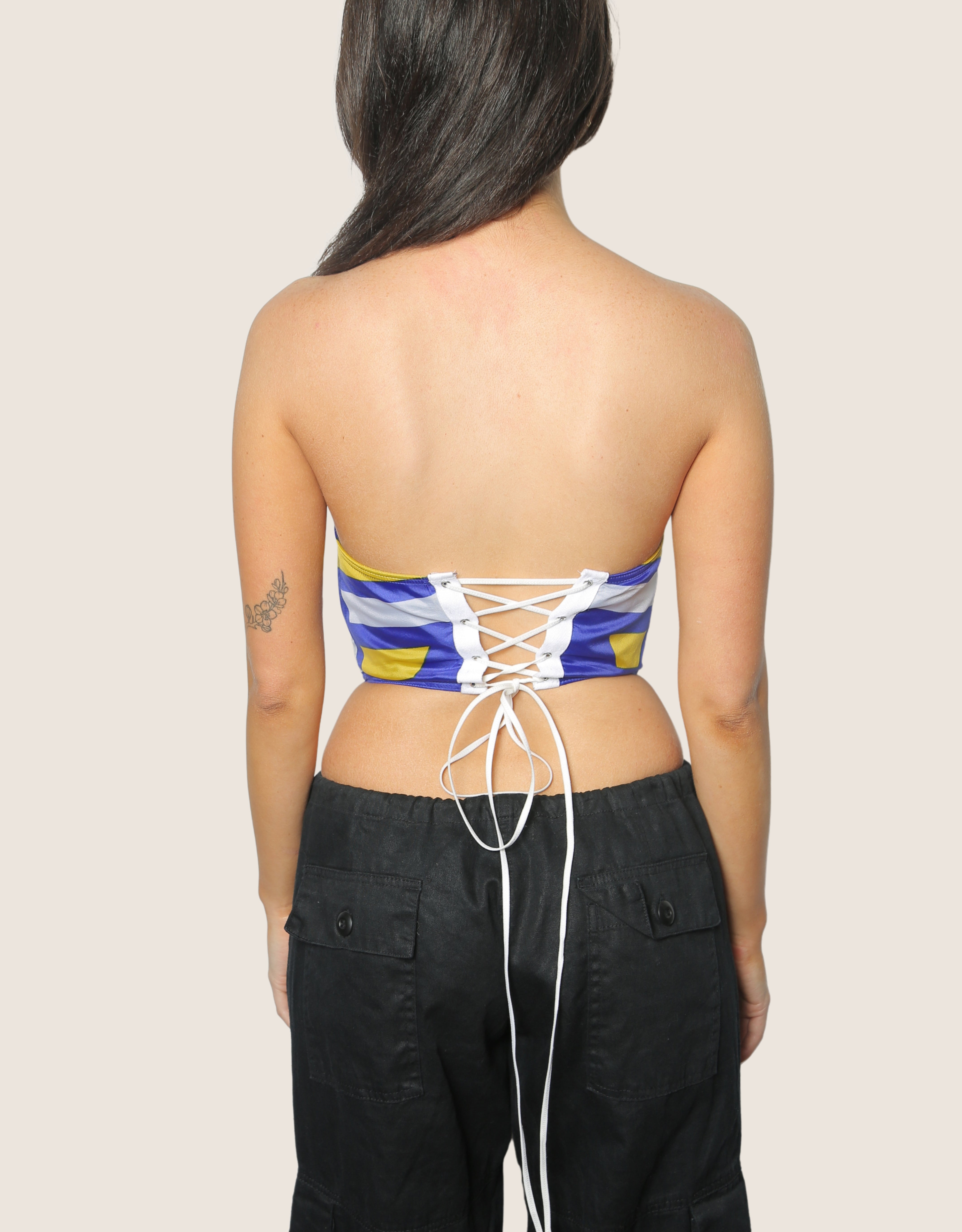 rams logo strapless corset (small/medium)