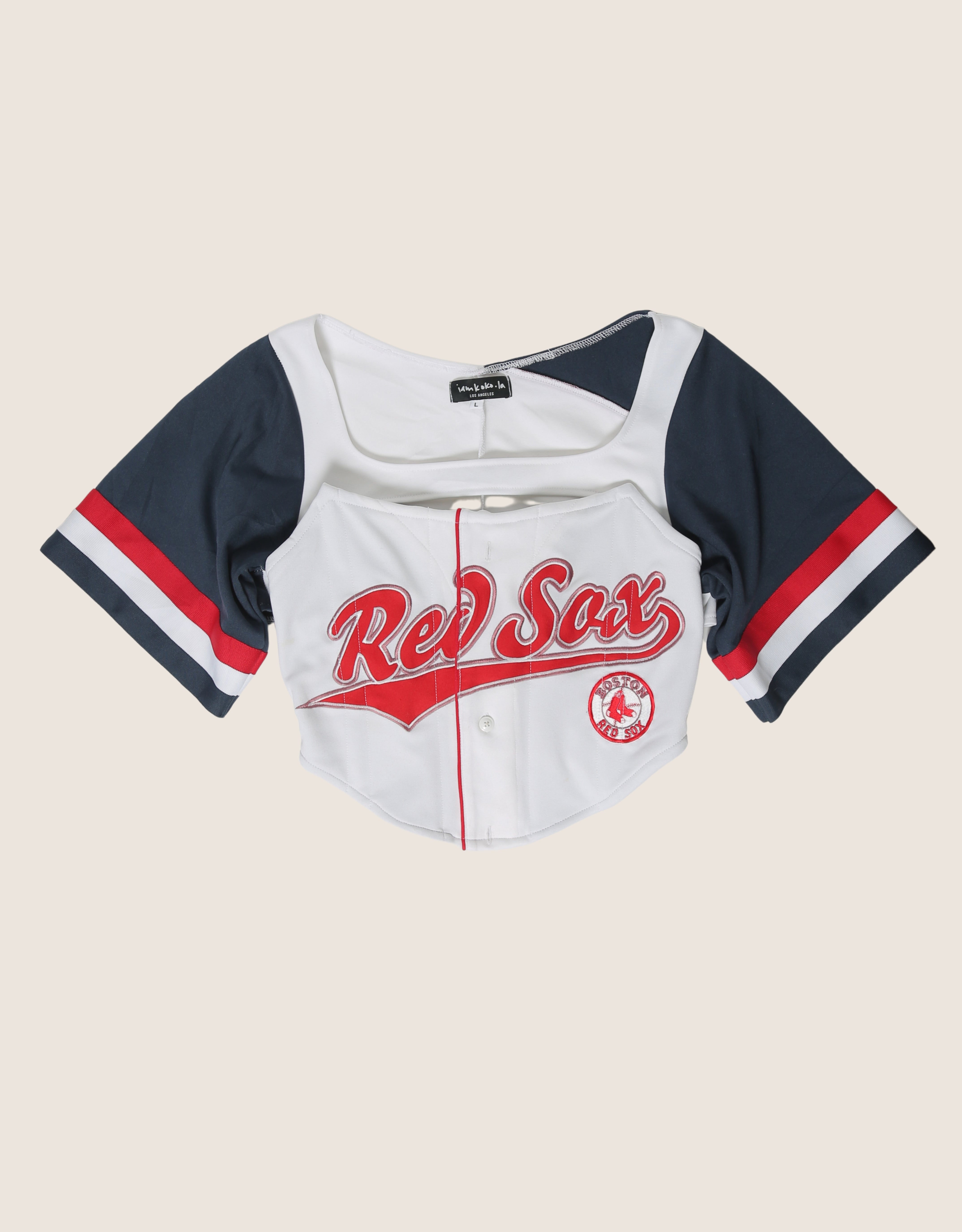 red sox strapless corset with shrug (large)