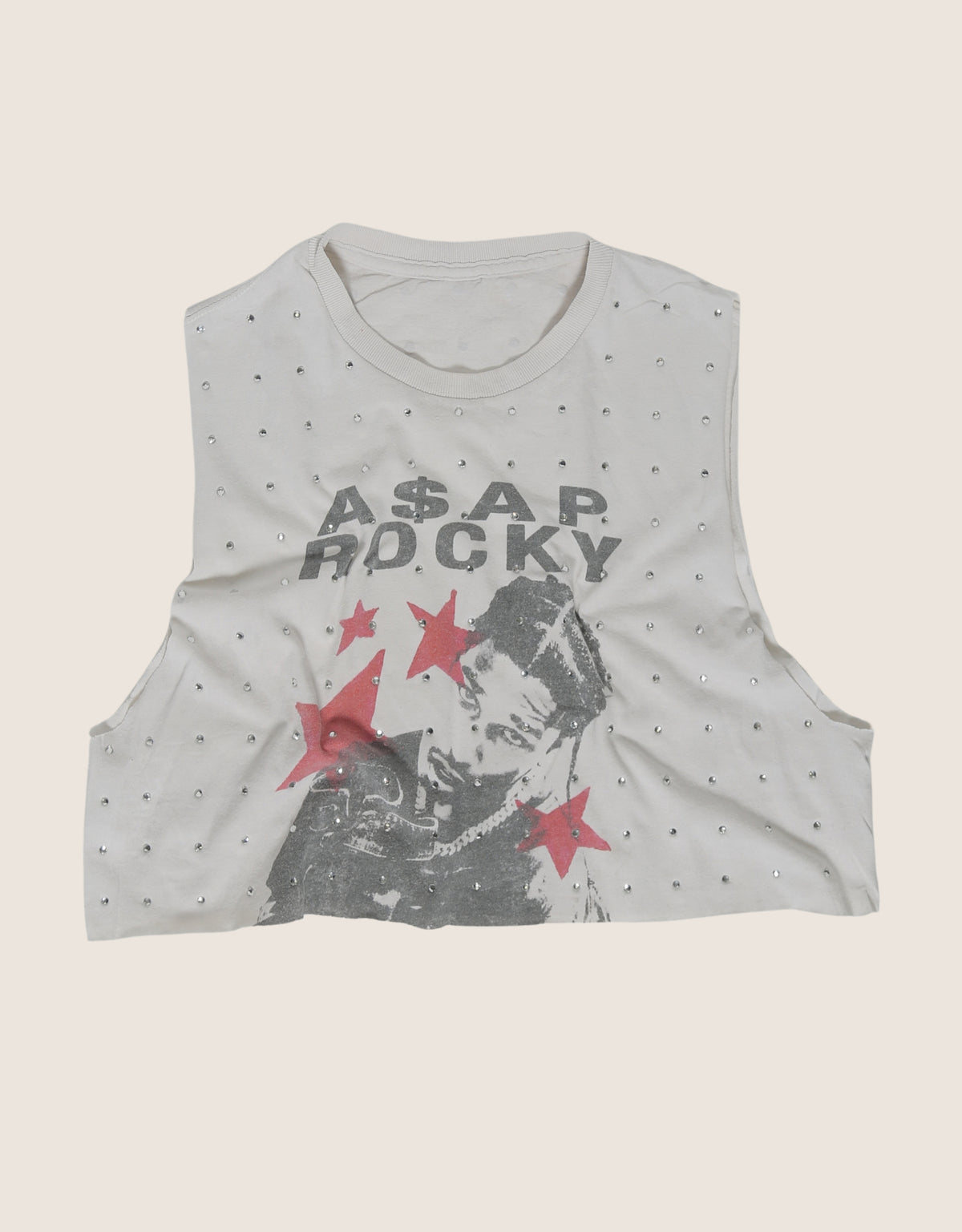 asap rocky rhinestone muscle tank (XS/S)