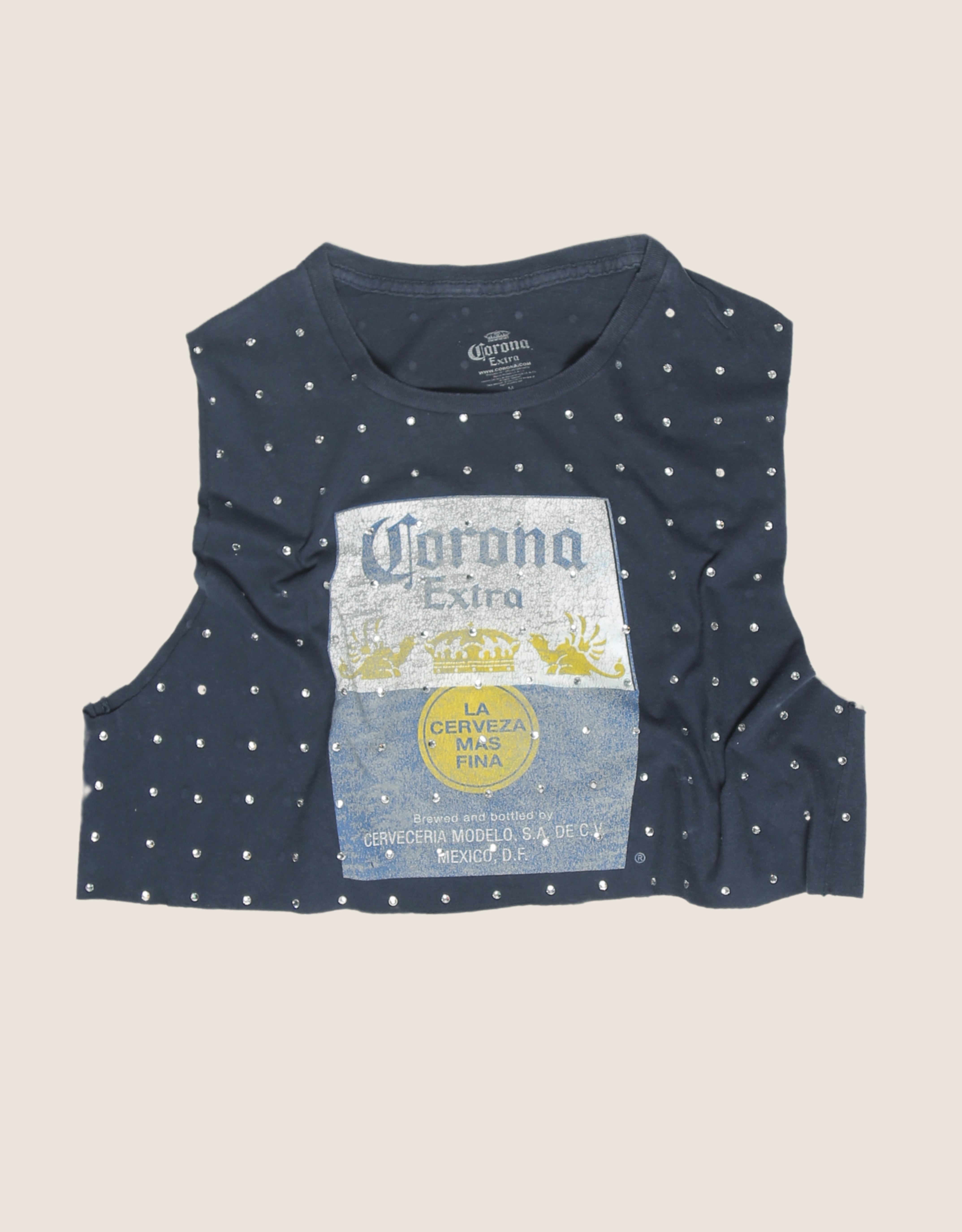 corona beer rhinestone muscle tank (S/M)