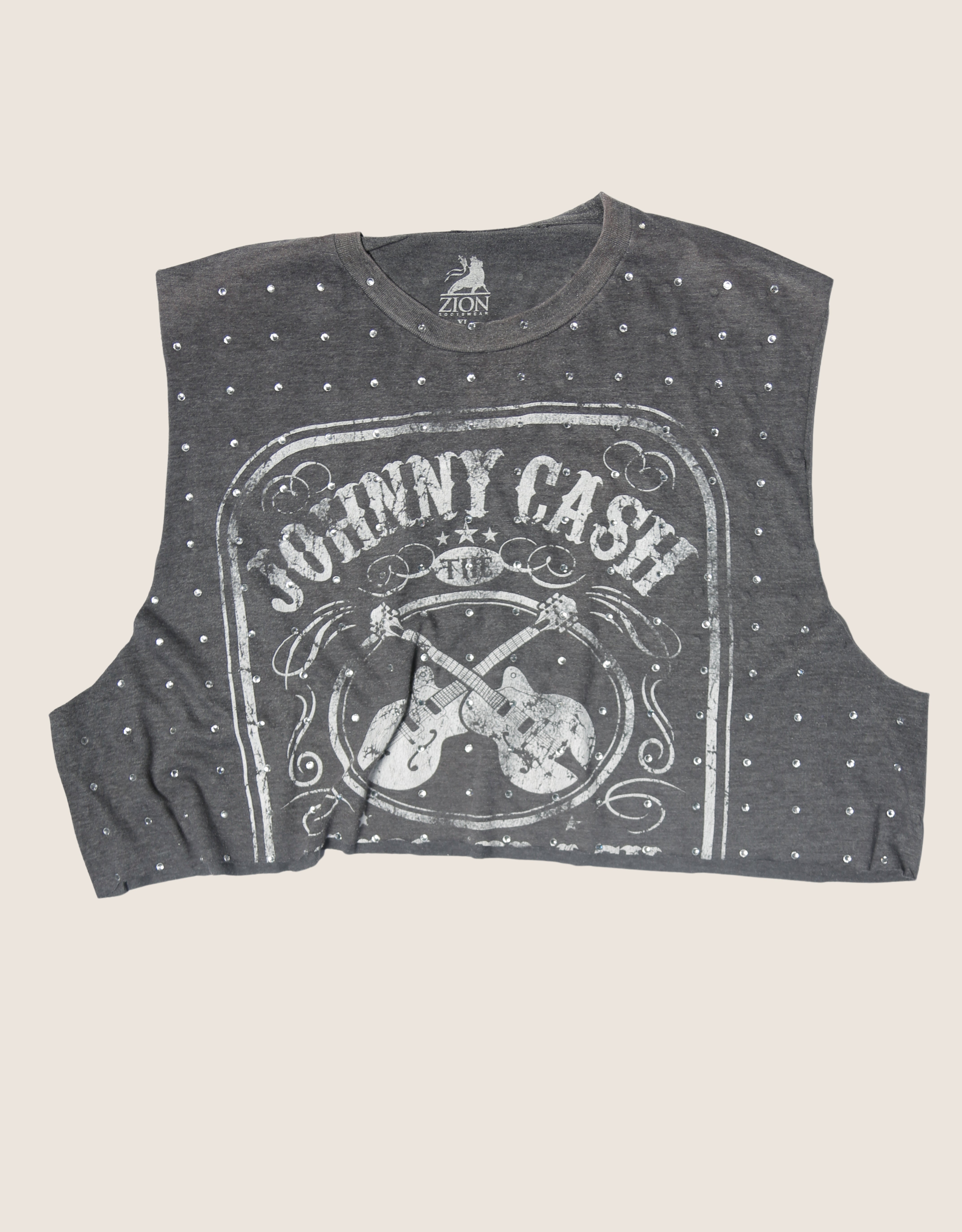 johnny cash rhinestone muscle tank (large)