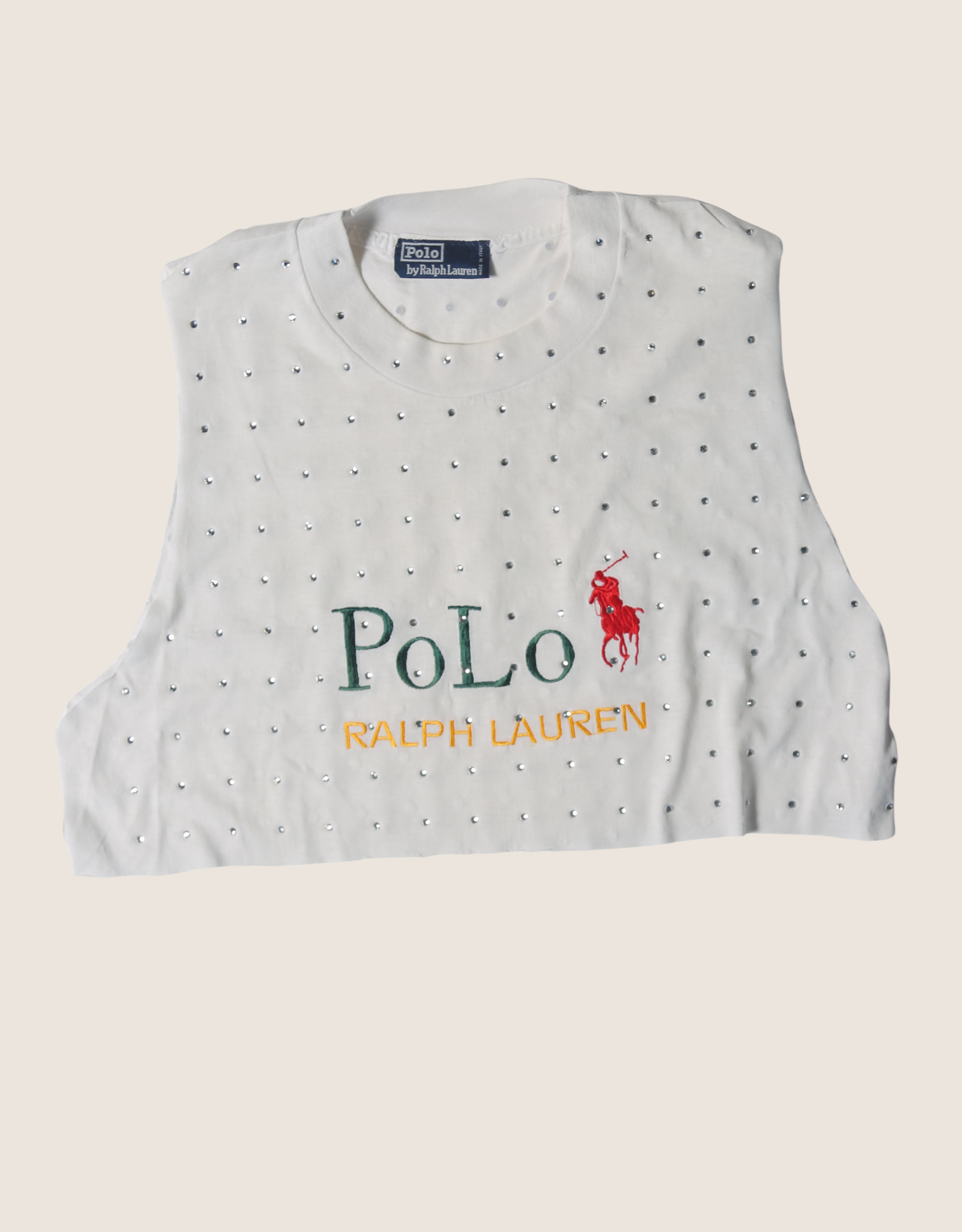 polo rhinestone muscle tank (med/large)