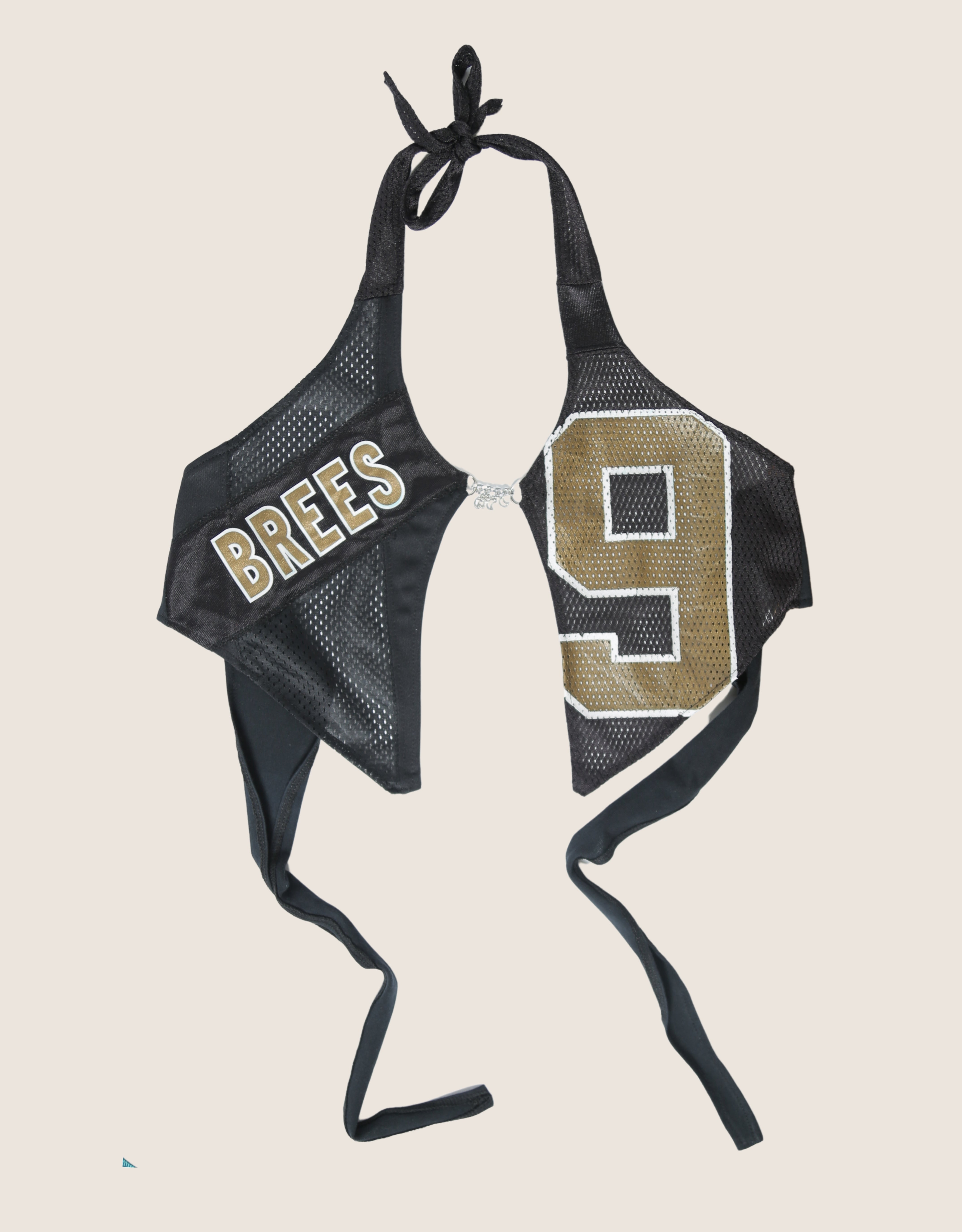 saints charm front halter top