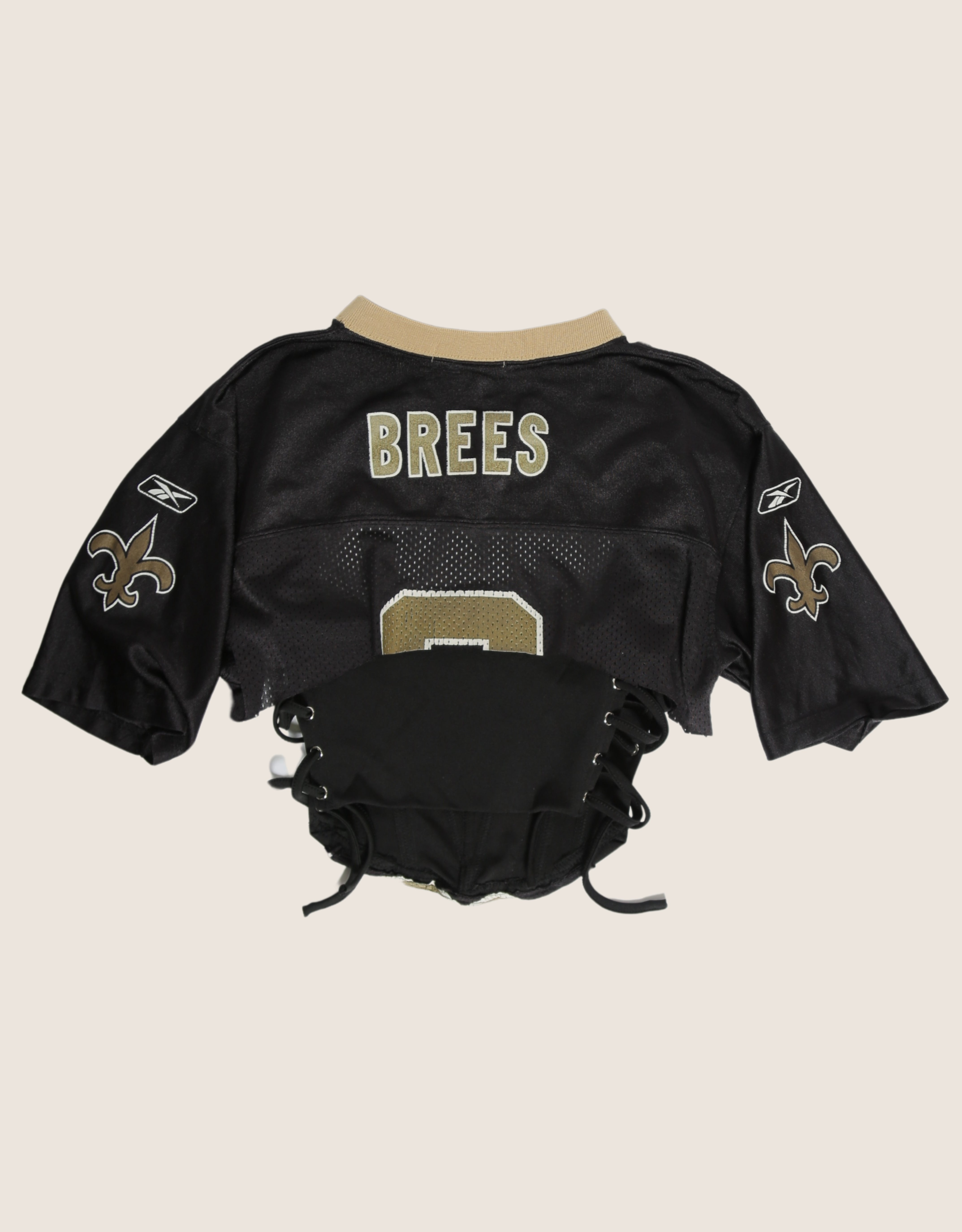 saints 9 reworked corset with matching jersey shrug