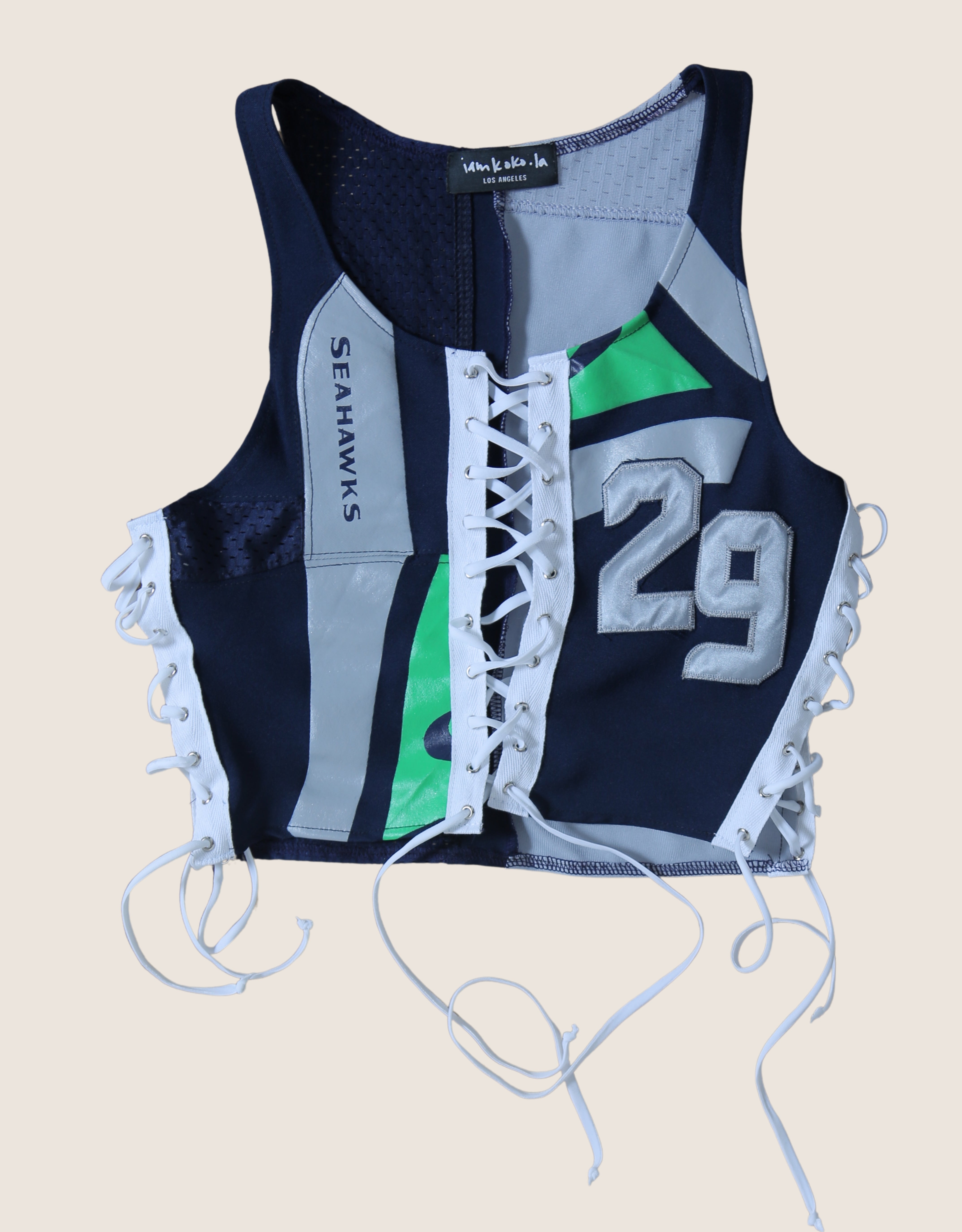 seahawks all laced up reworked tank (small/ medium)