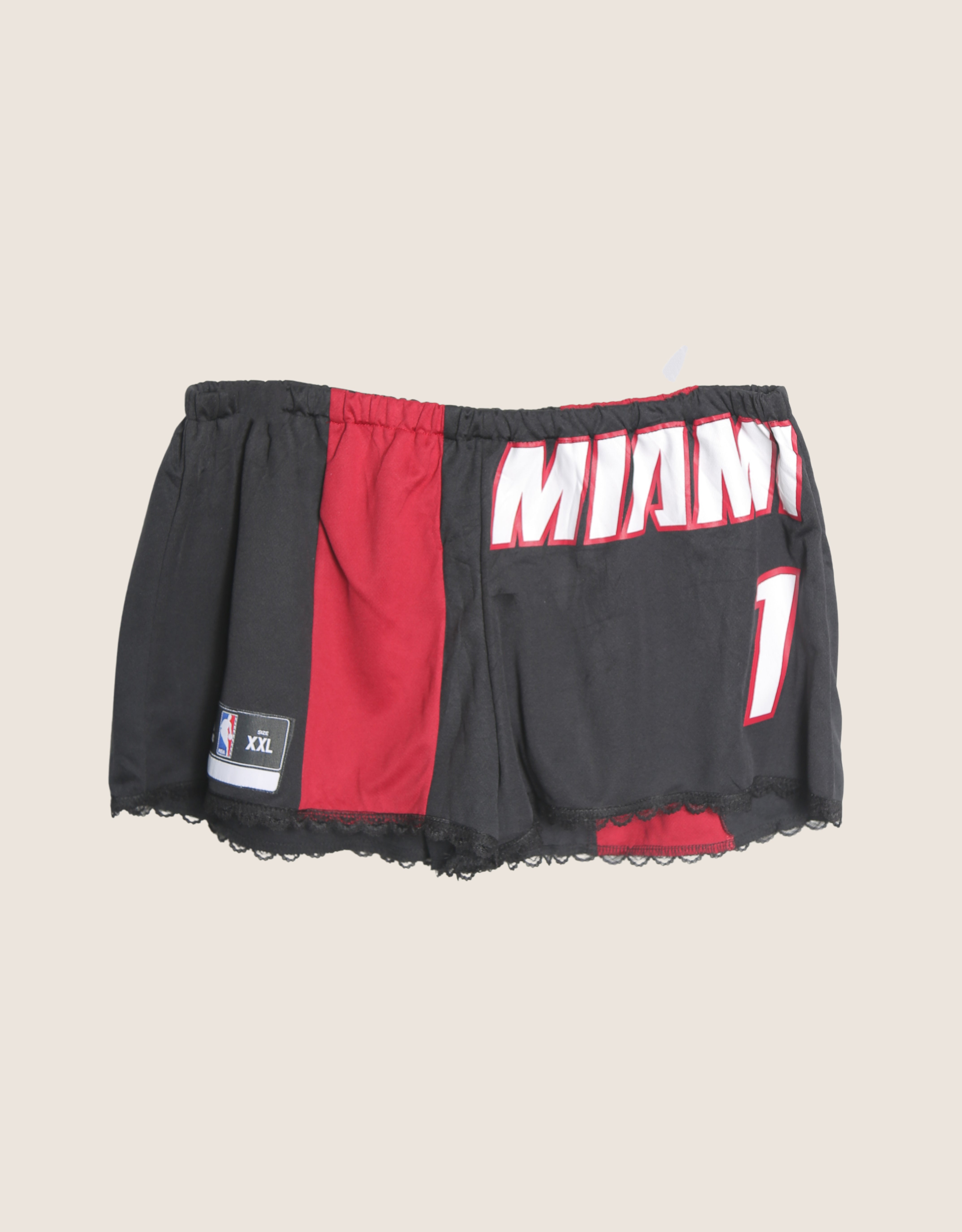 miami heat reworked mini shorts (large)