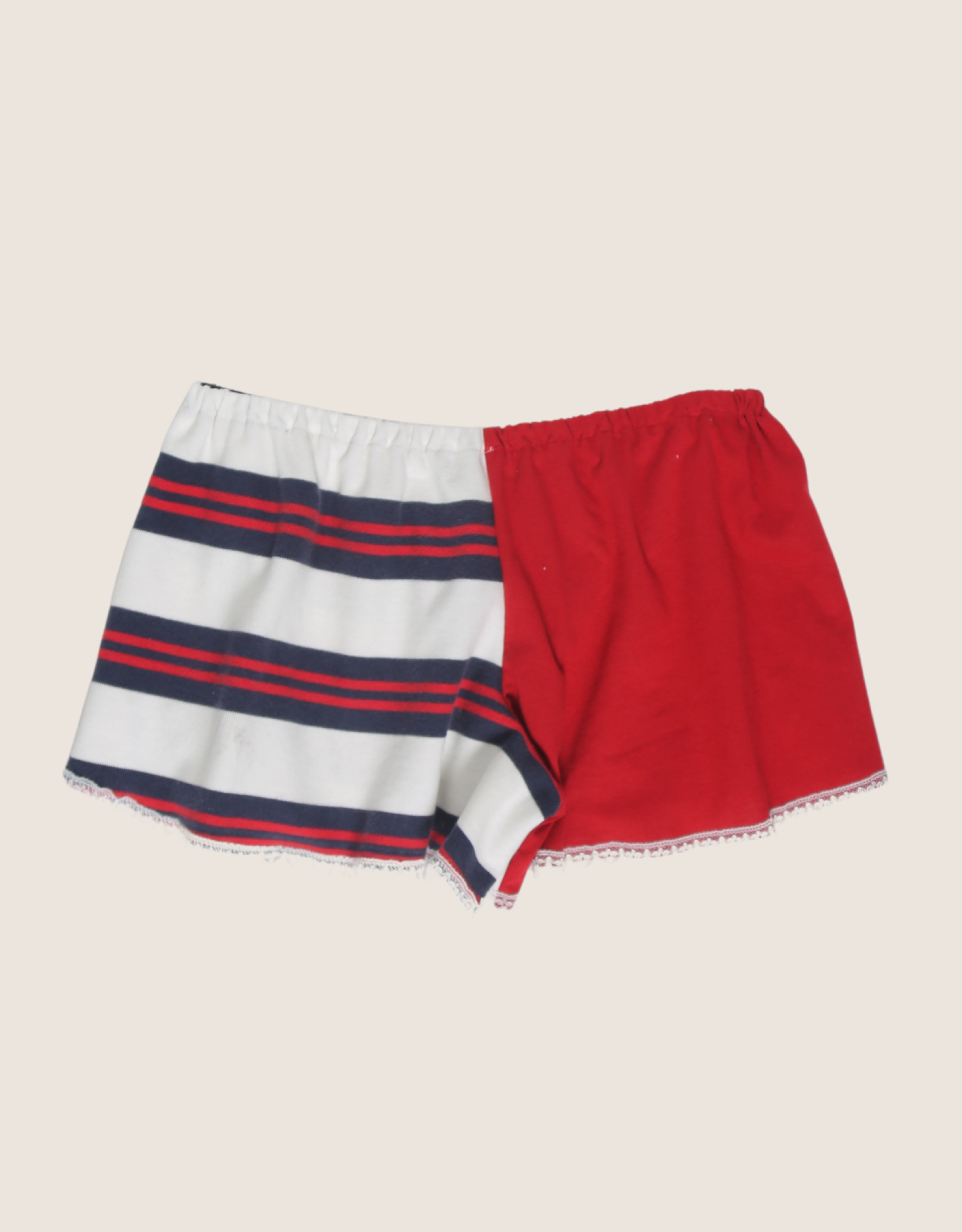 polo red stripe reworked mini shorts (M)