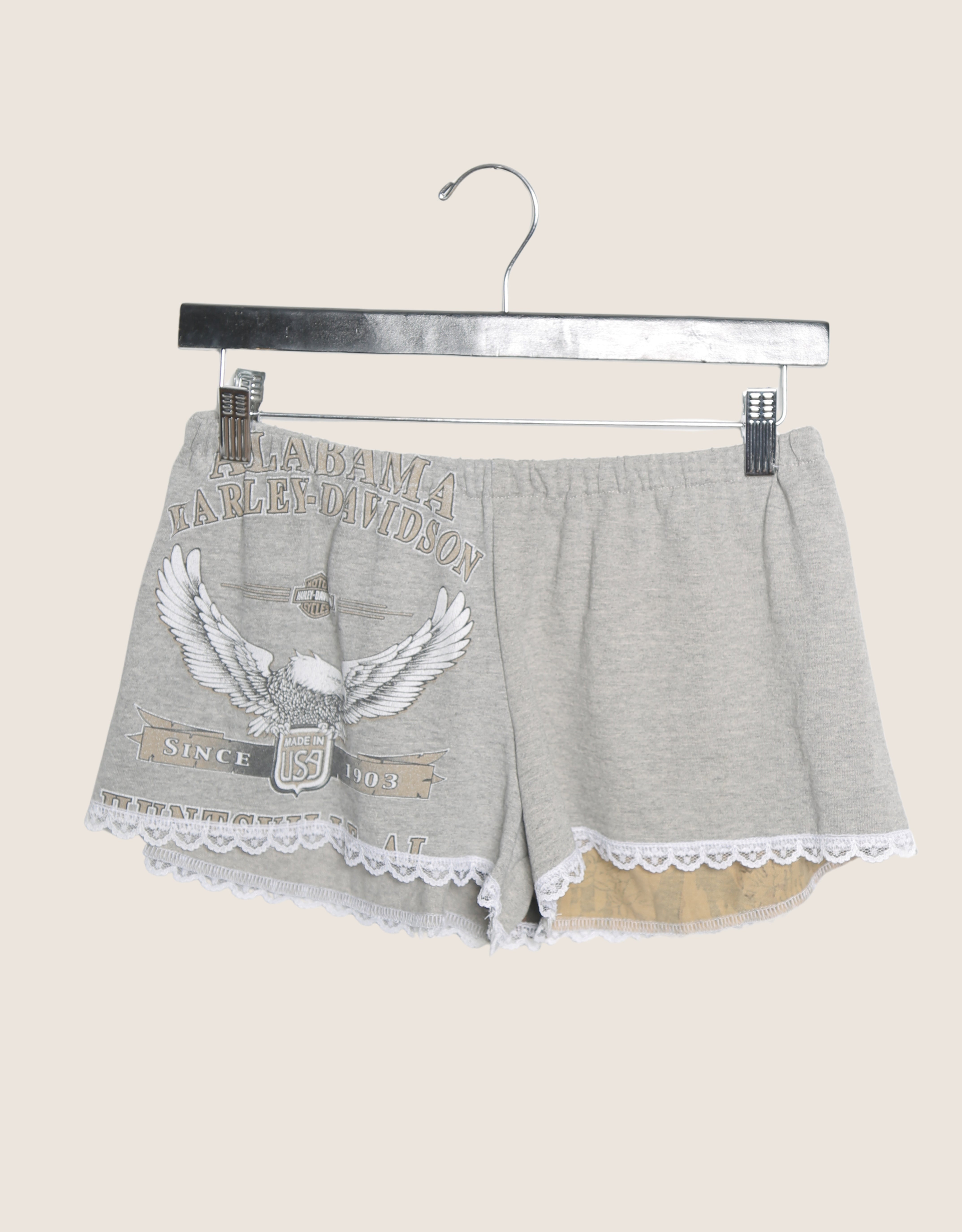 harley eagle reworked mini shorts (small)