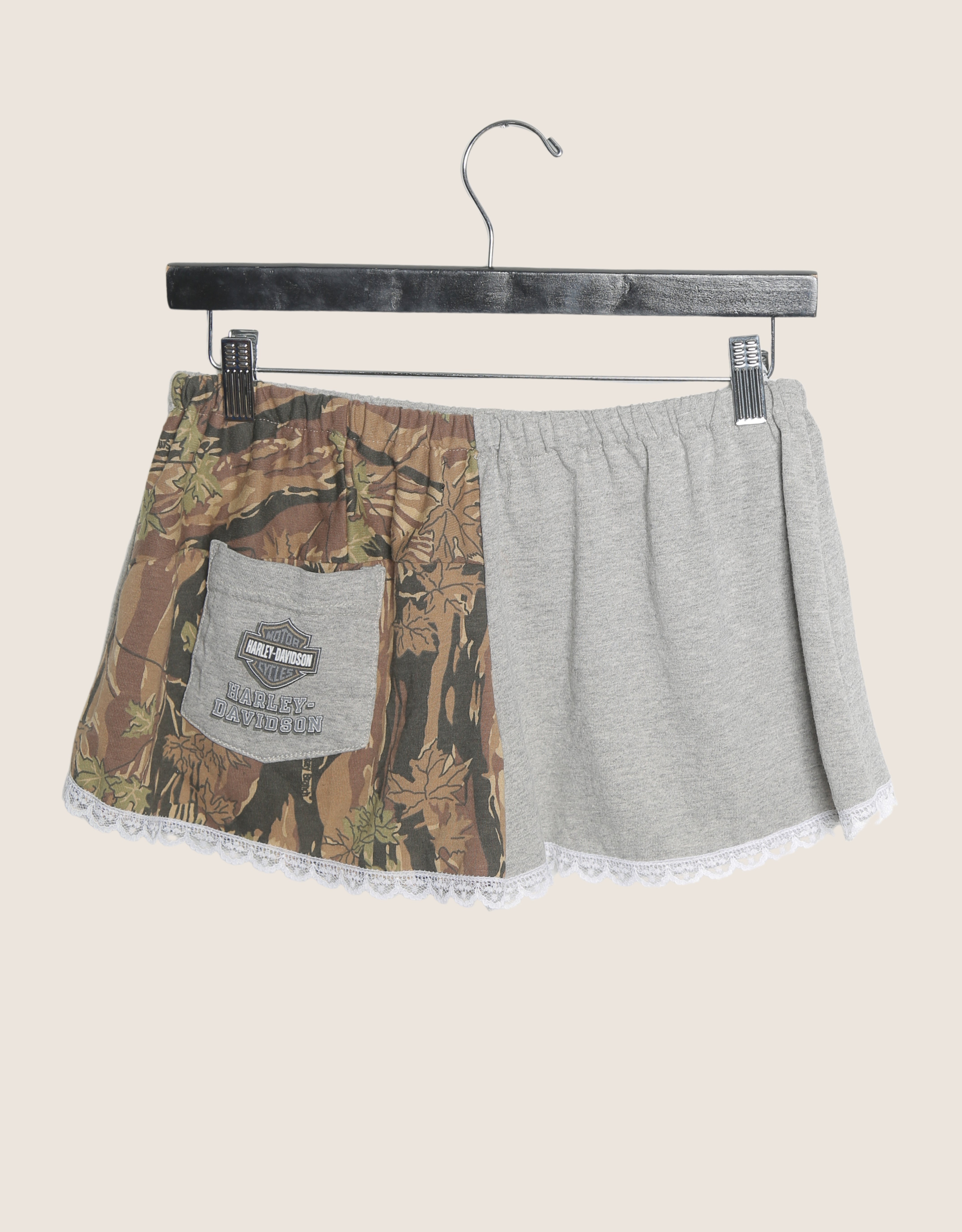 harley eagle reworked mini shorts (small)