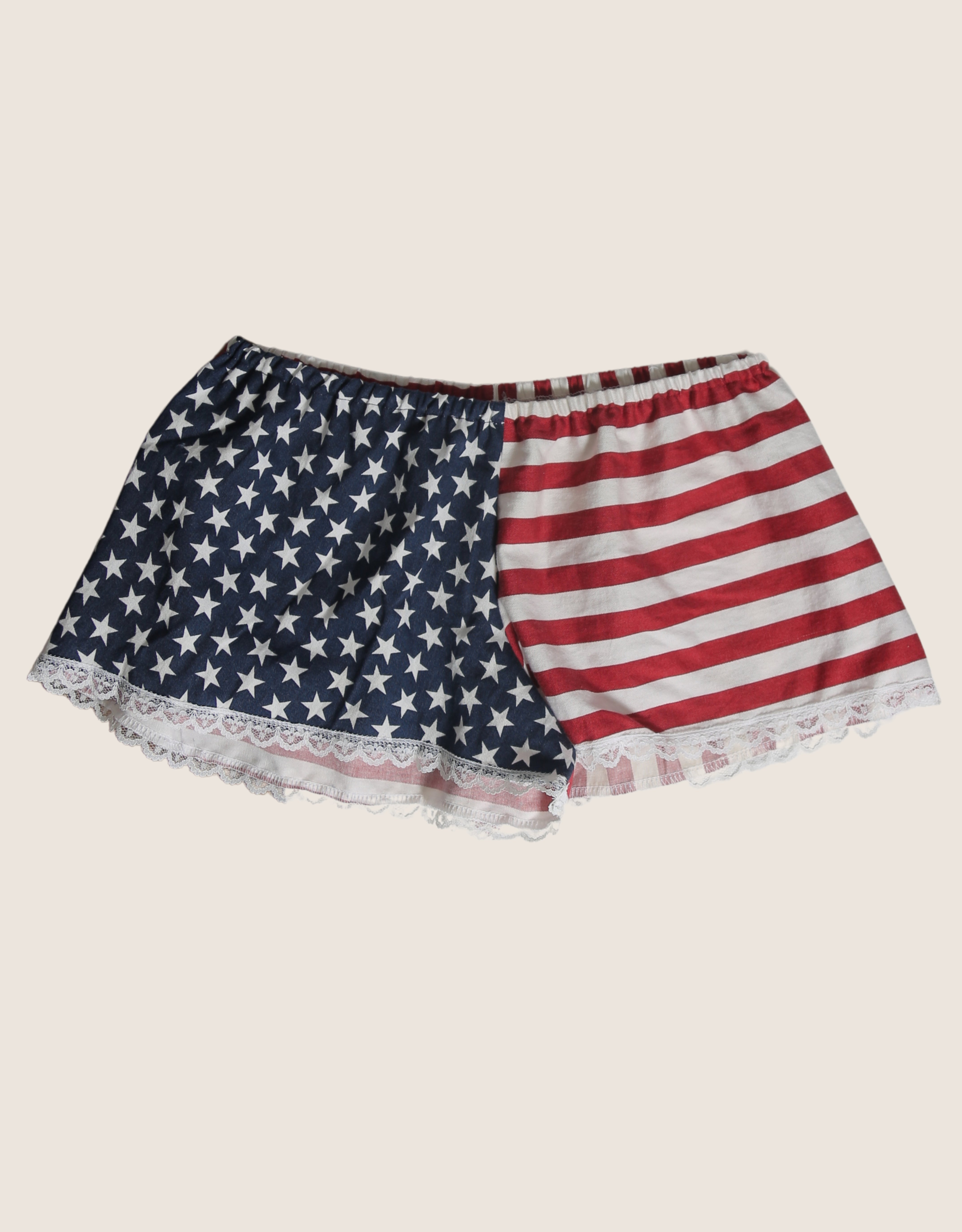 american flag reworked mini shorts (S)