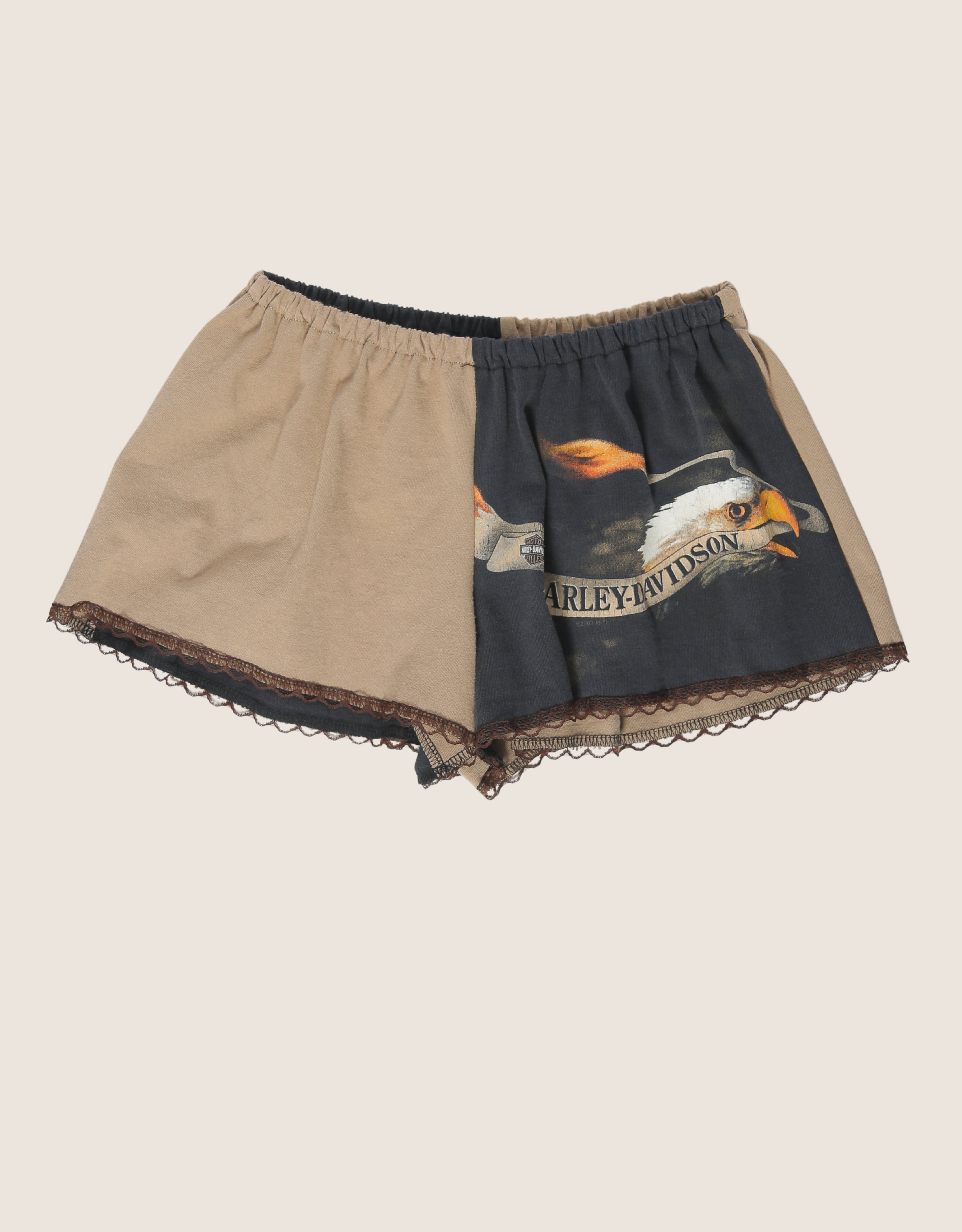 harley eagle reworked mini shorts (small)