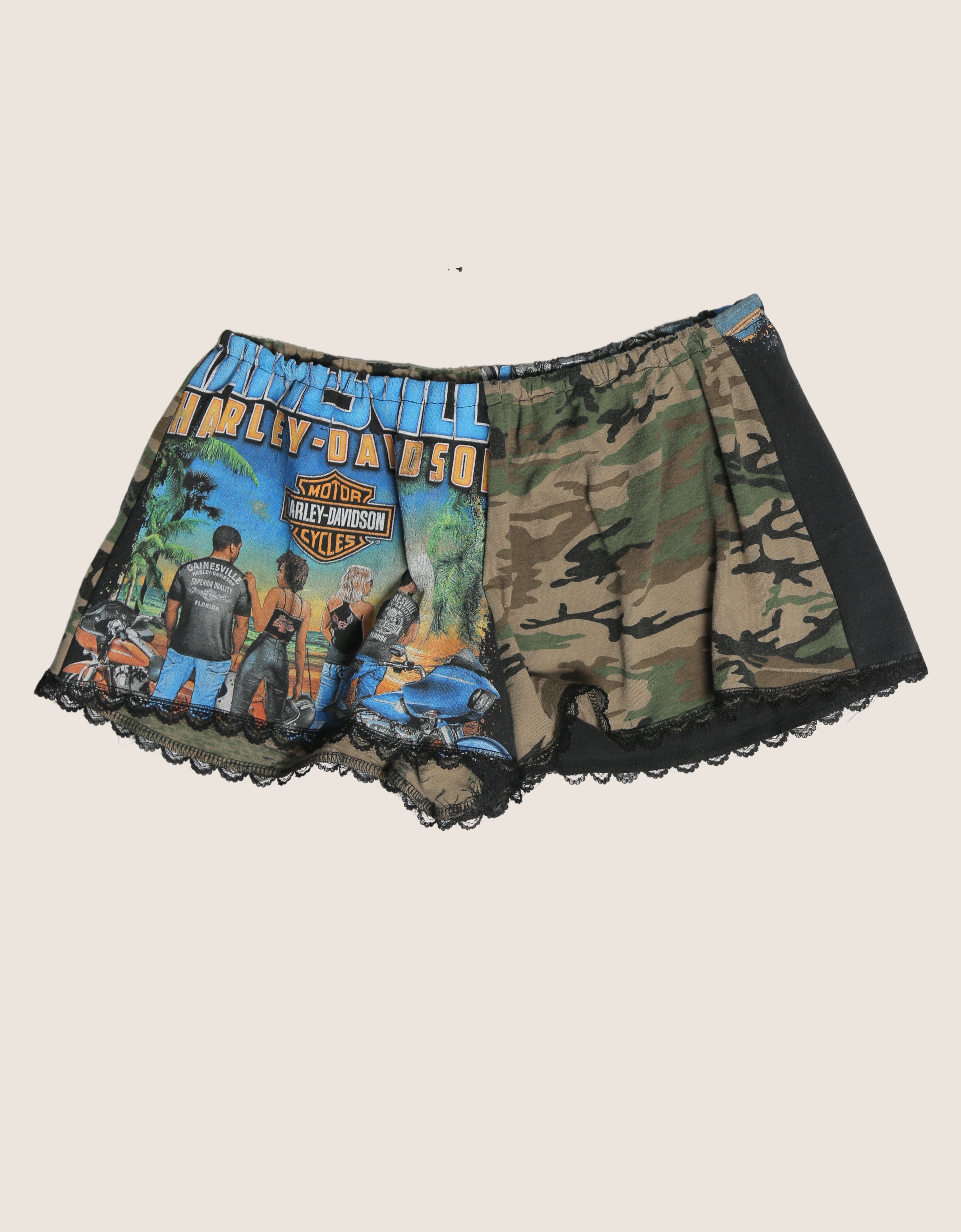 harley florida reworked mini shorts (small)