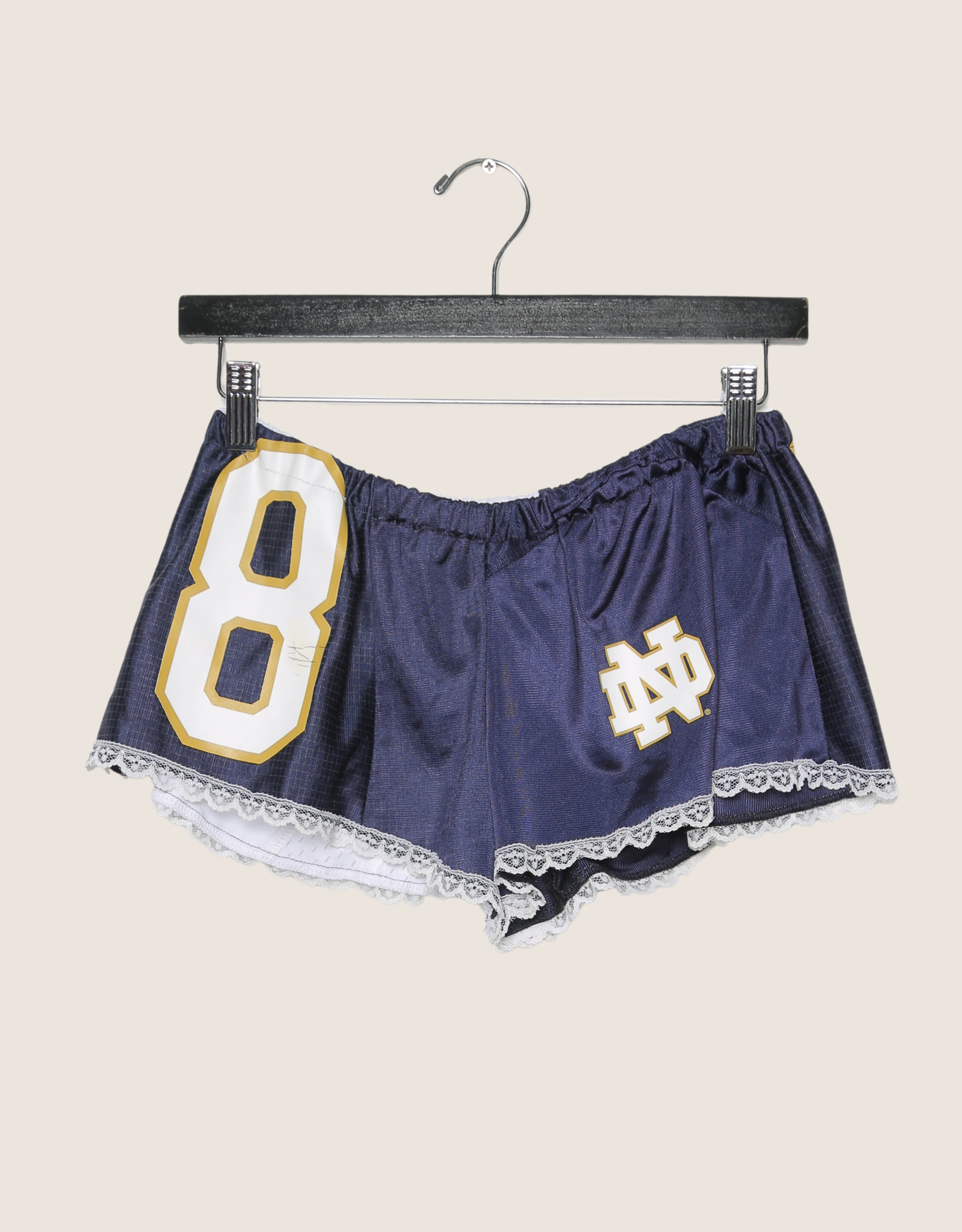 notre dame reworked mini shorts (small)