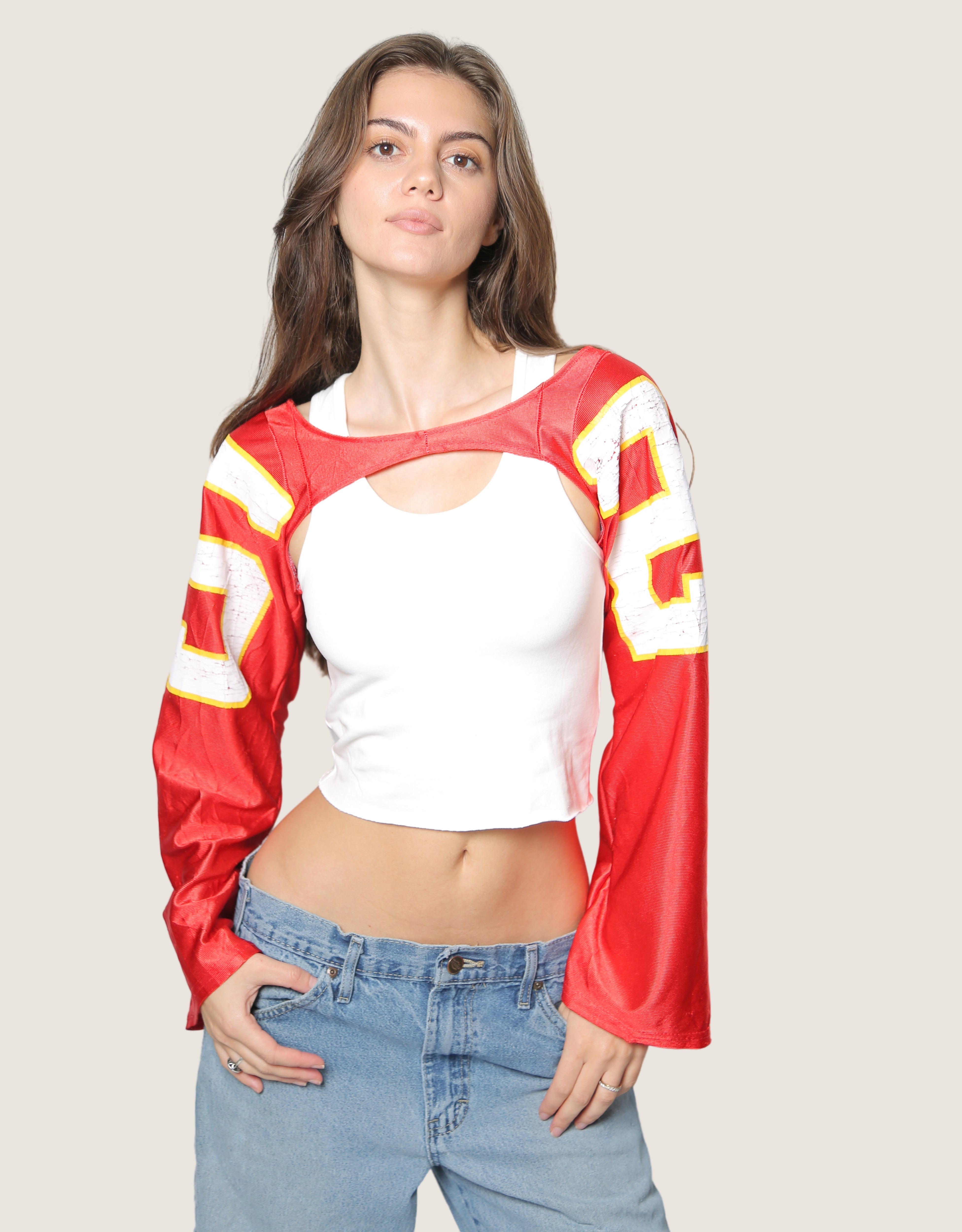 custom reworked jersey shrug