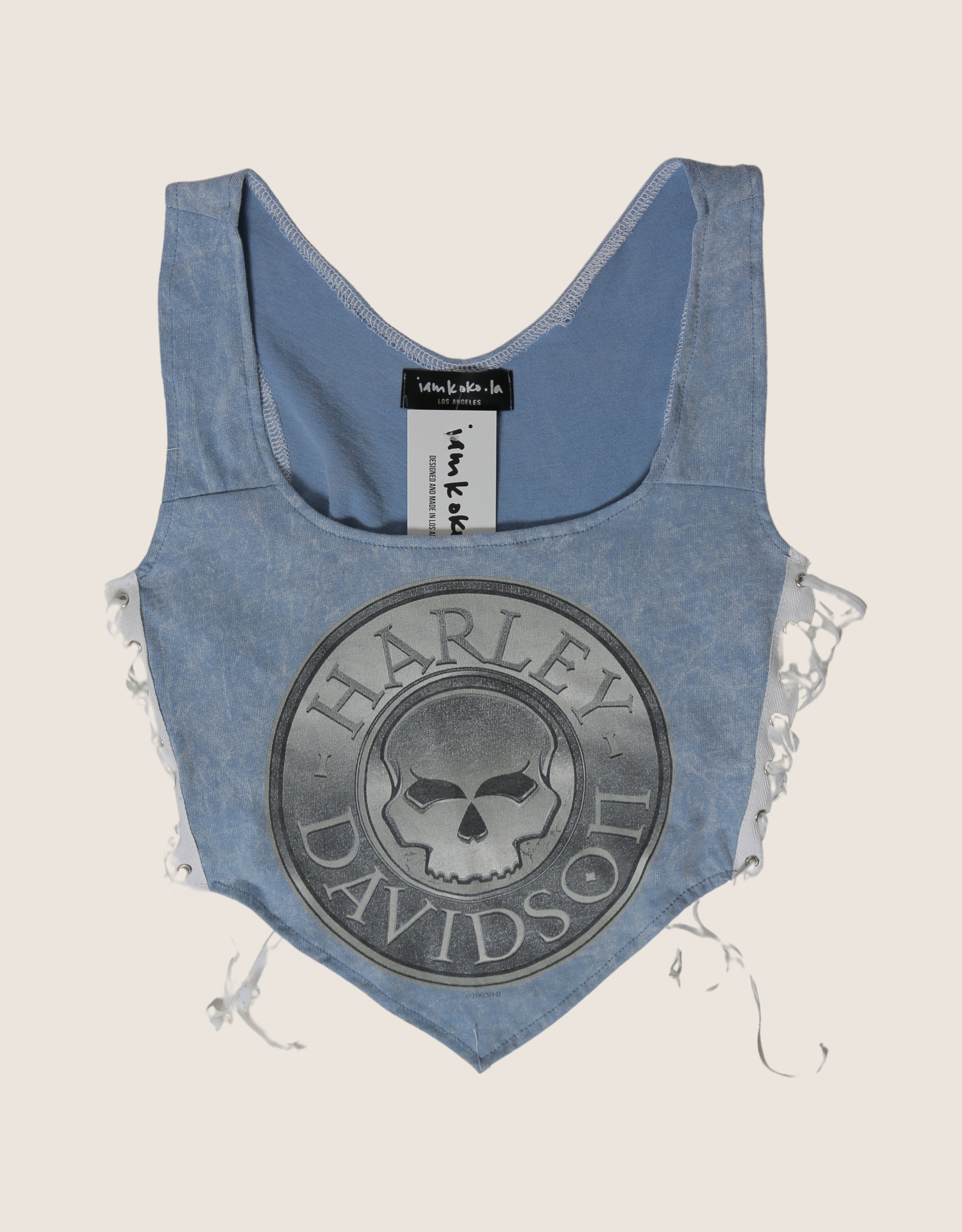 harley skull side lace reworked tank (small)