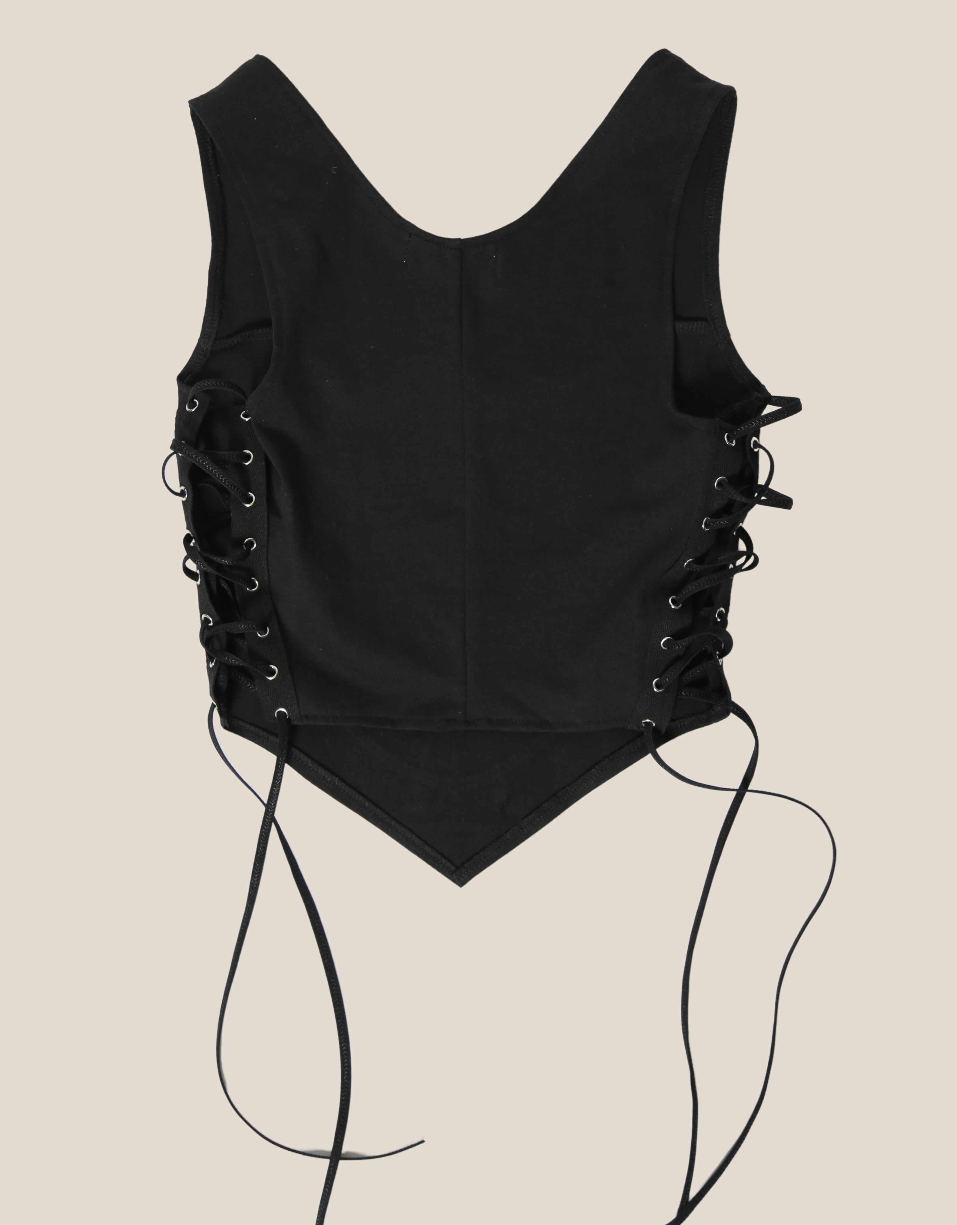 Raiders rhinestone reworked side lace tank top