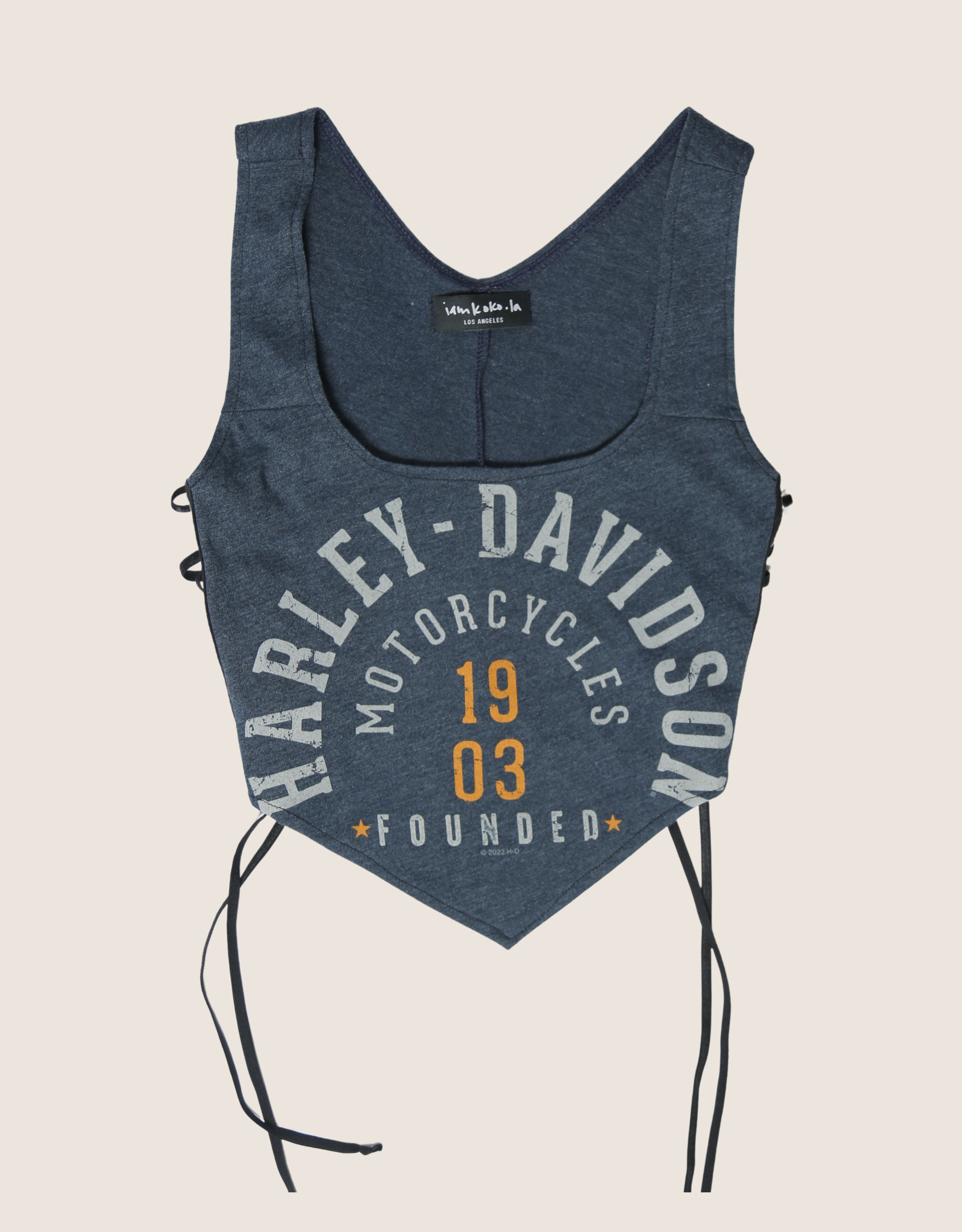 harley 1903 reworked side lace tank top (S)