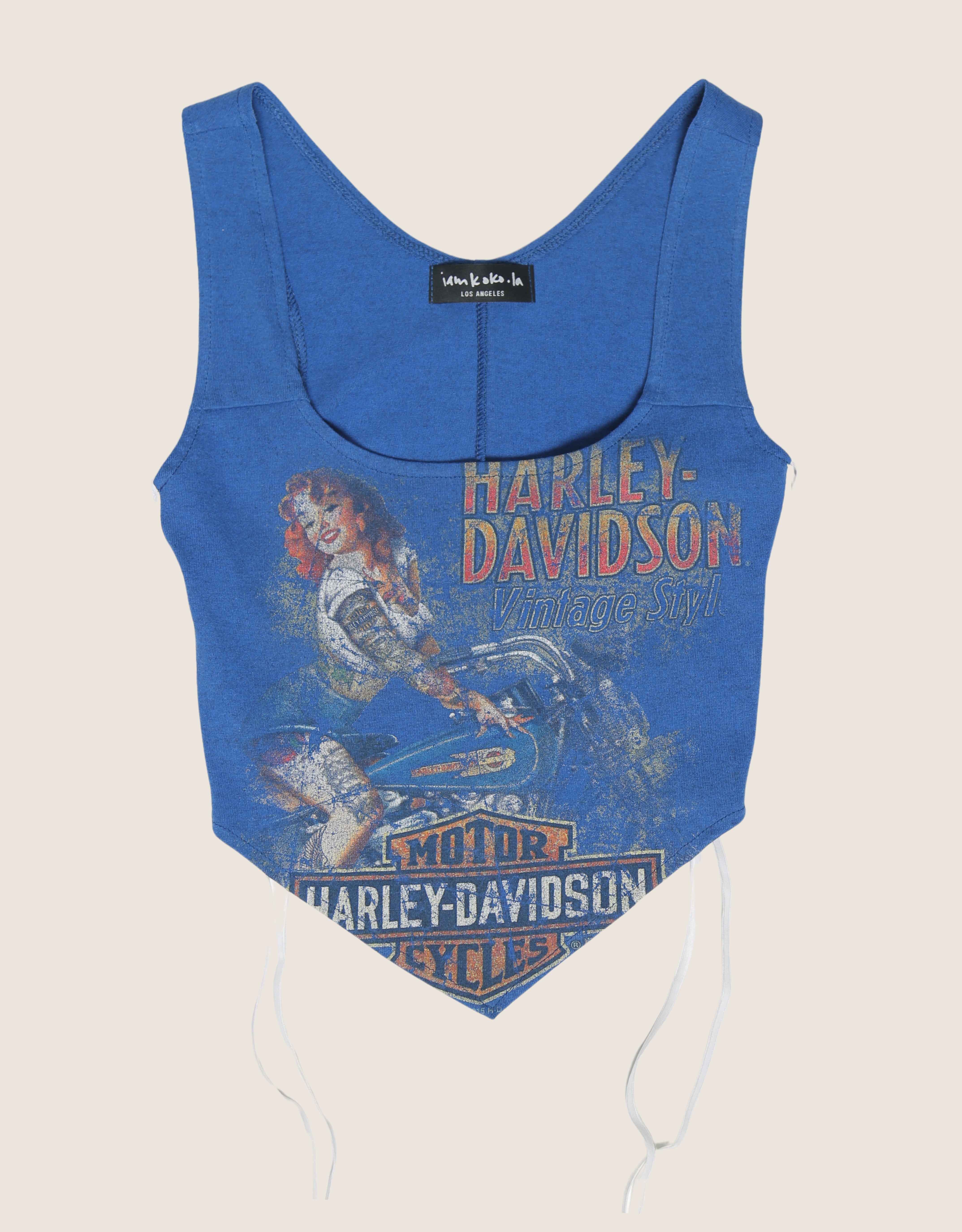 harley pinup reworked side lace tank top (S)