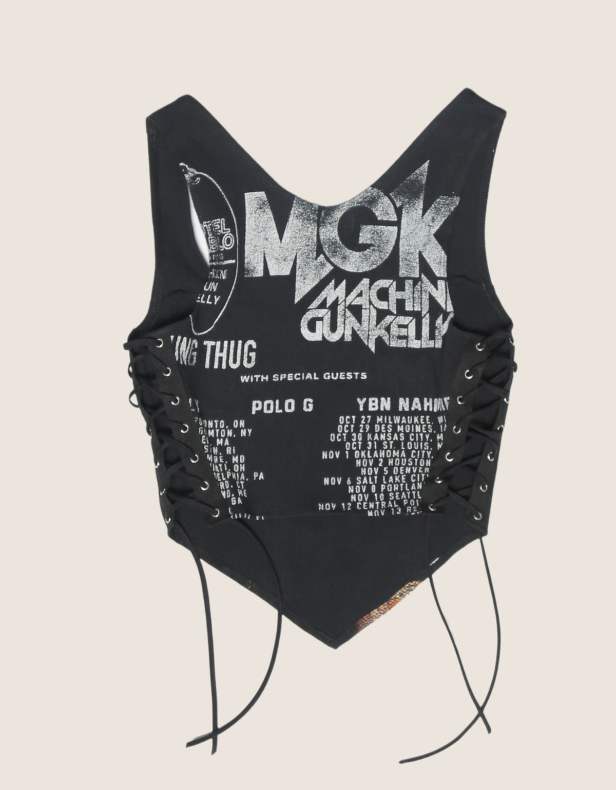 machine gun kelly reworked side lace tank top (S)