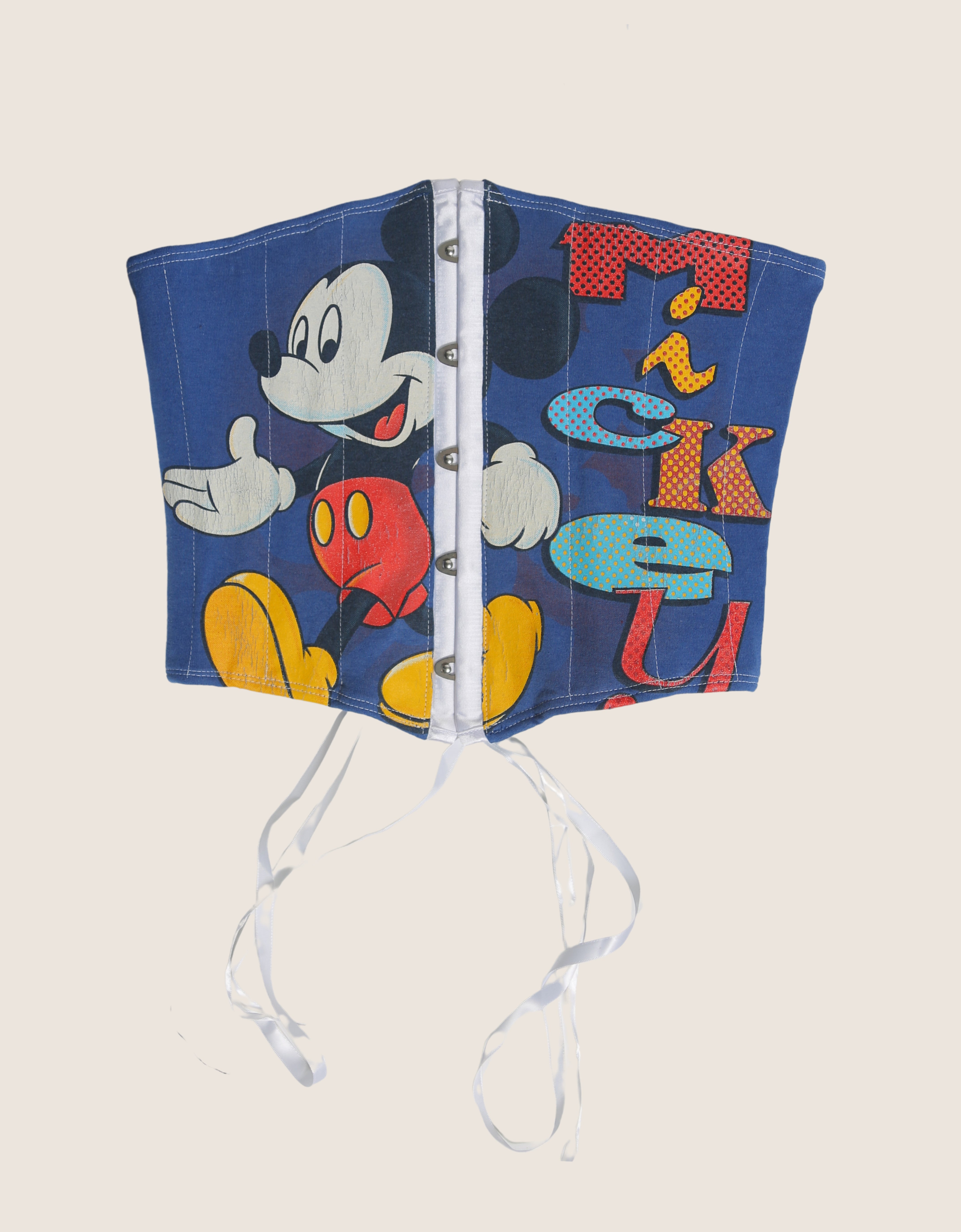 mickey mouse reworked snap corset (S)