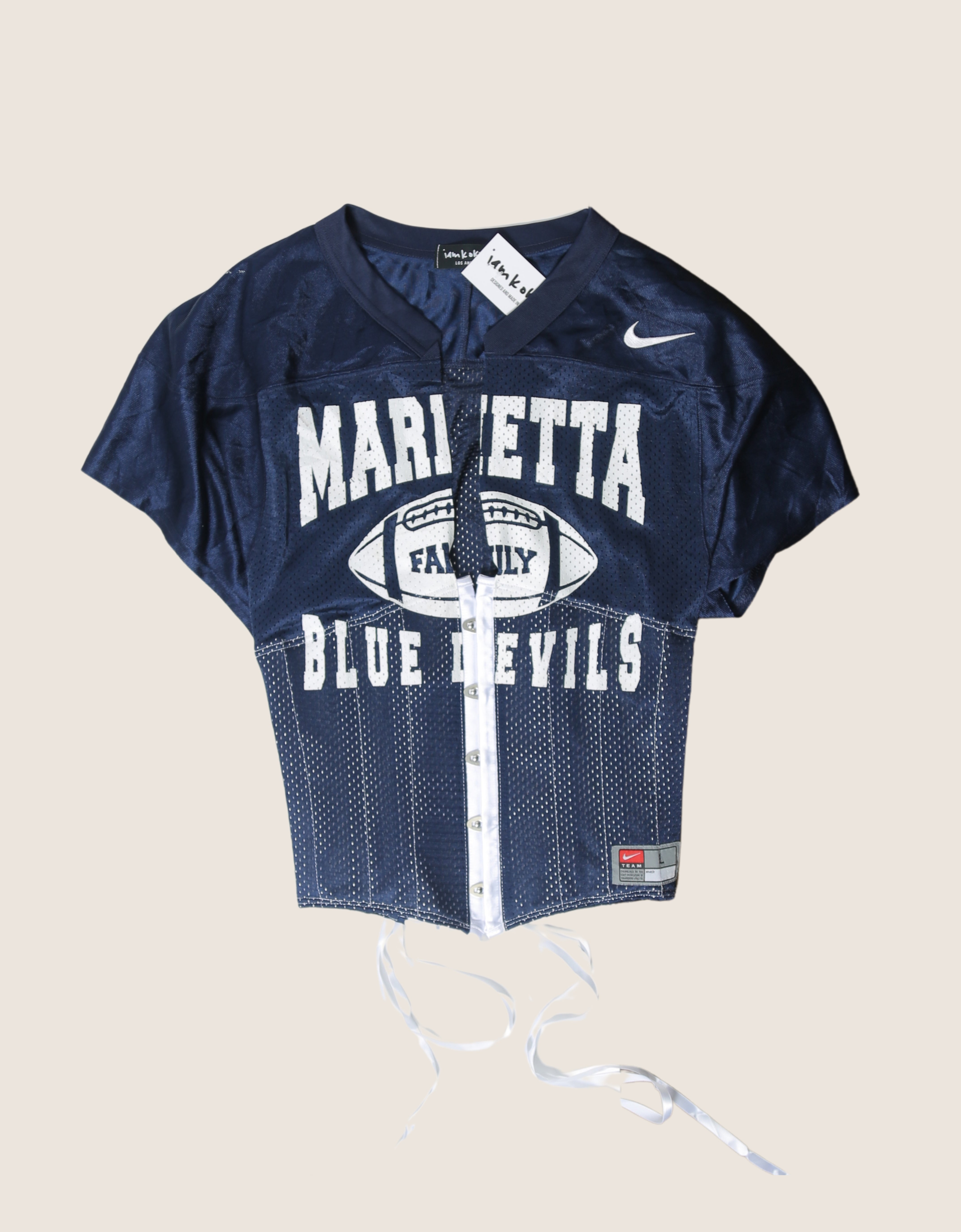 blue devils reworked snap corset jersey (m)