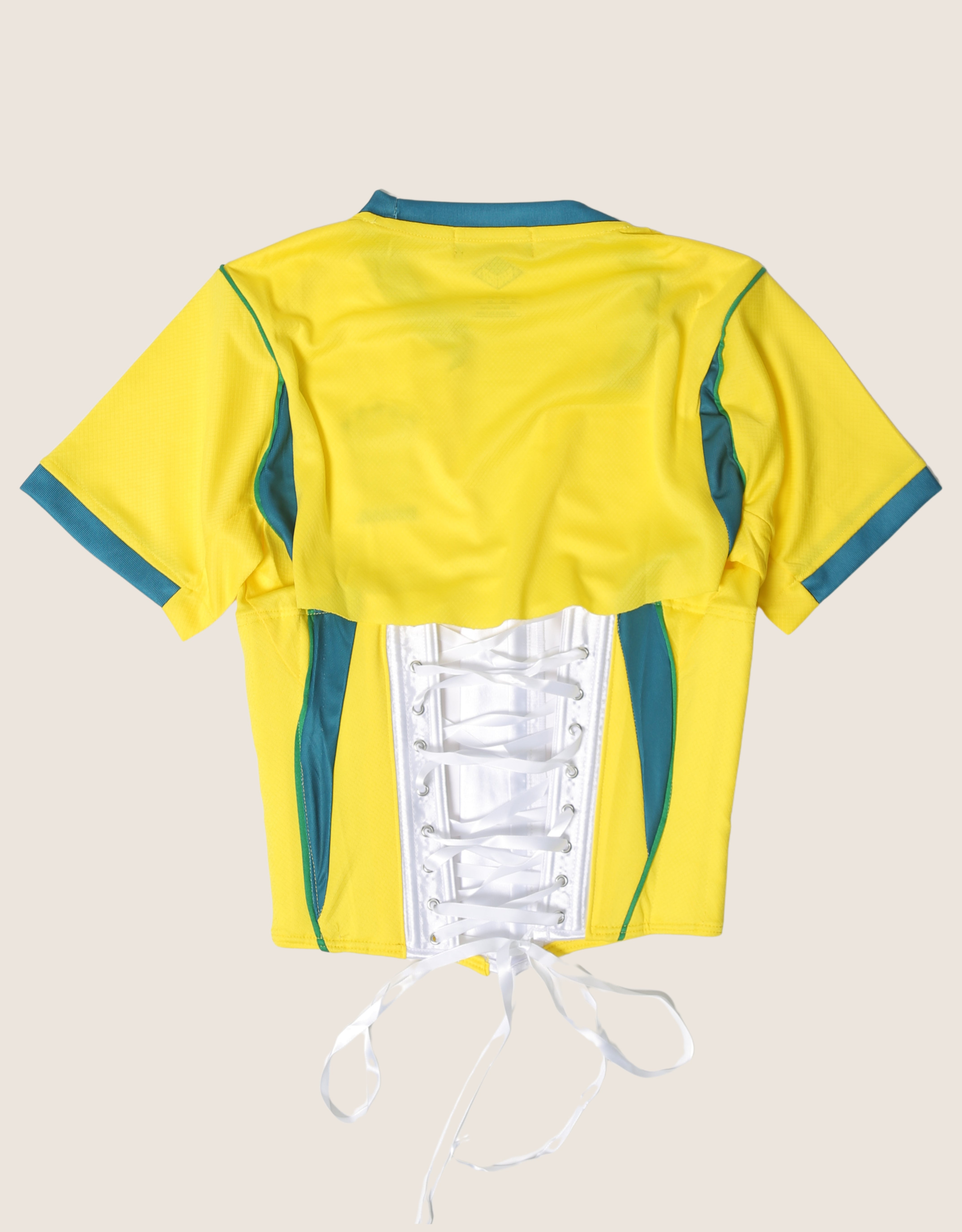 brazil reworked snap corset soccer jersey (S)