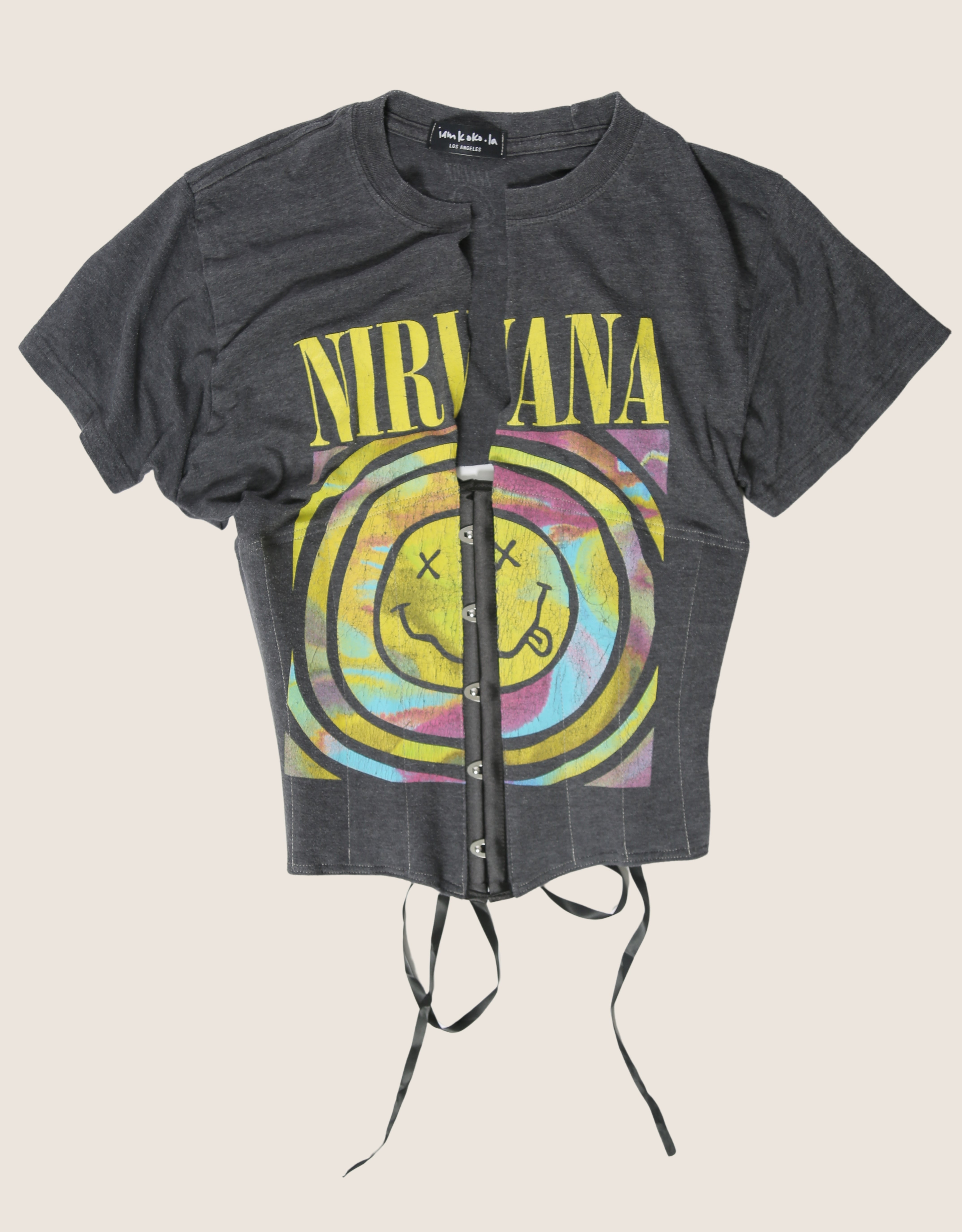 nirvana reworked snap corset tee