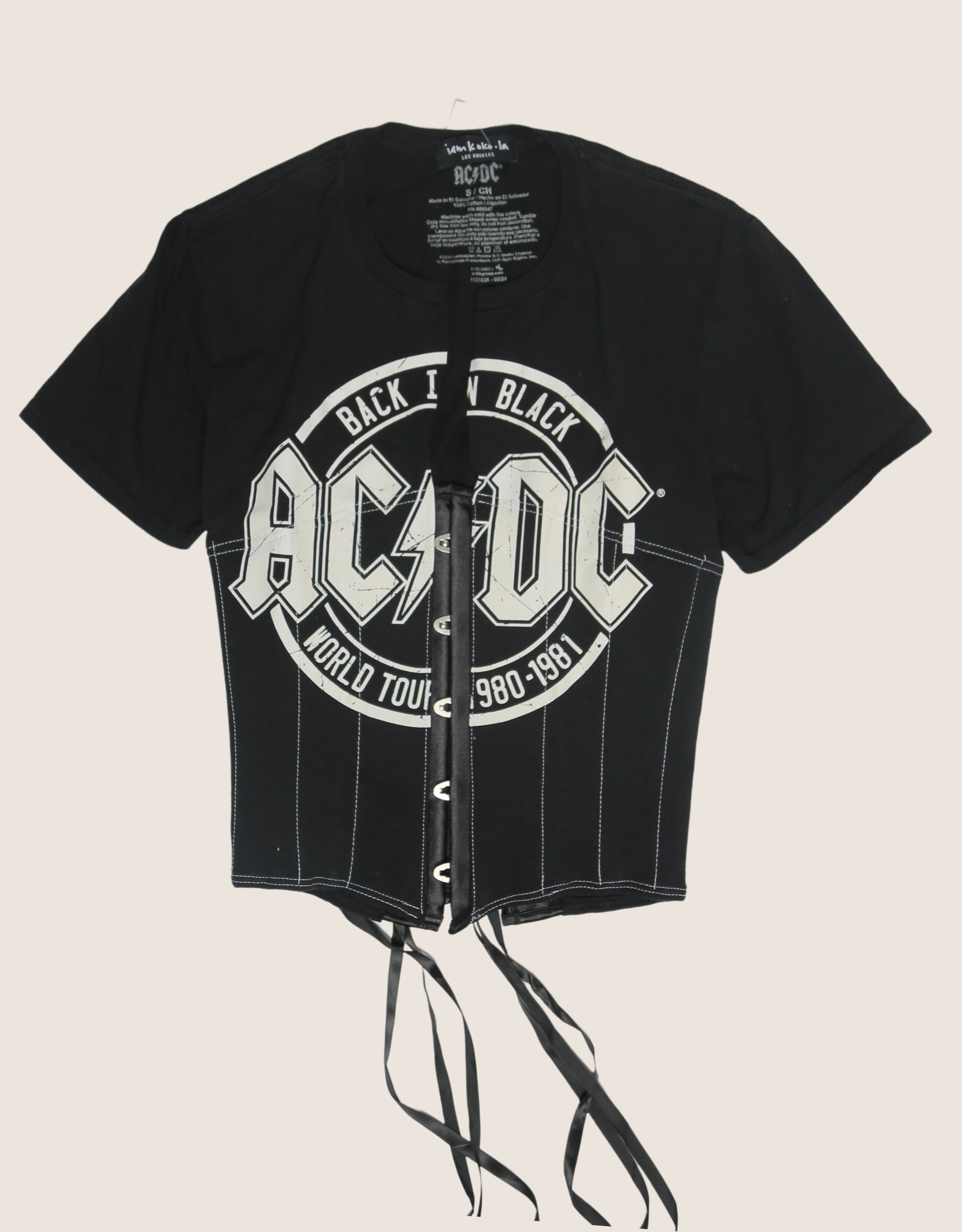 acdc snap corset t shirt (S)