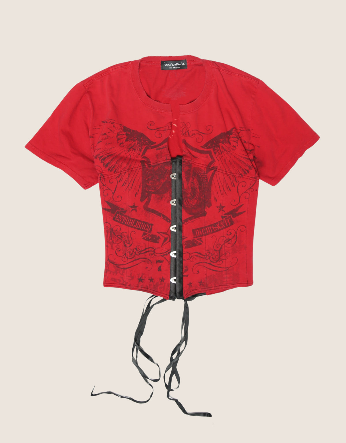 motorcycle snap corset t shirt (S)