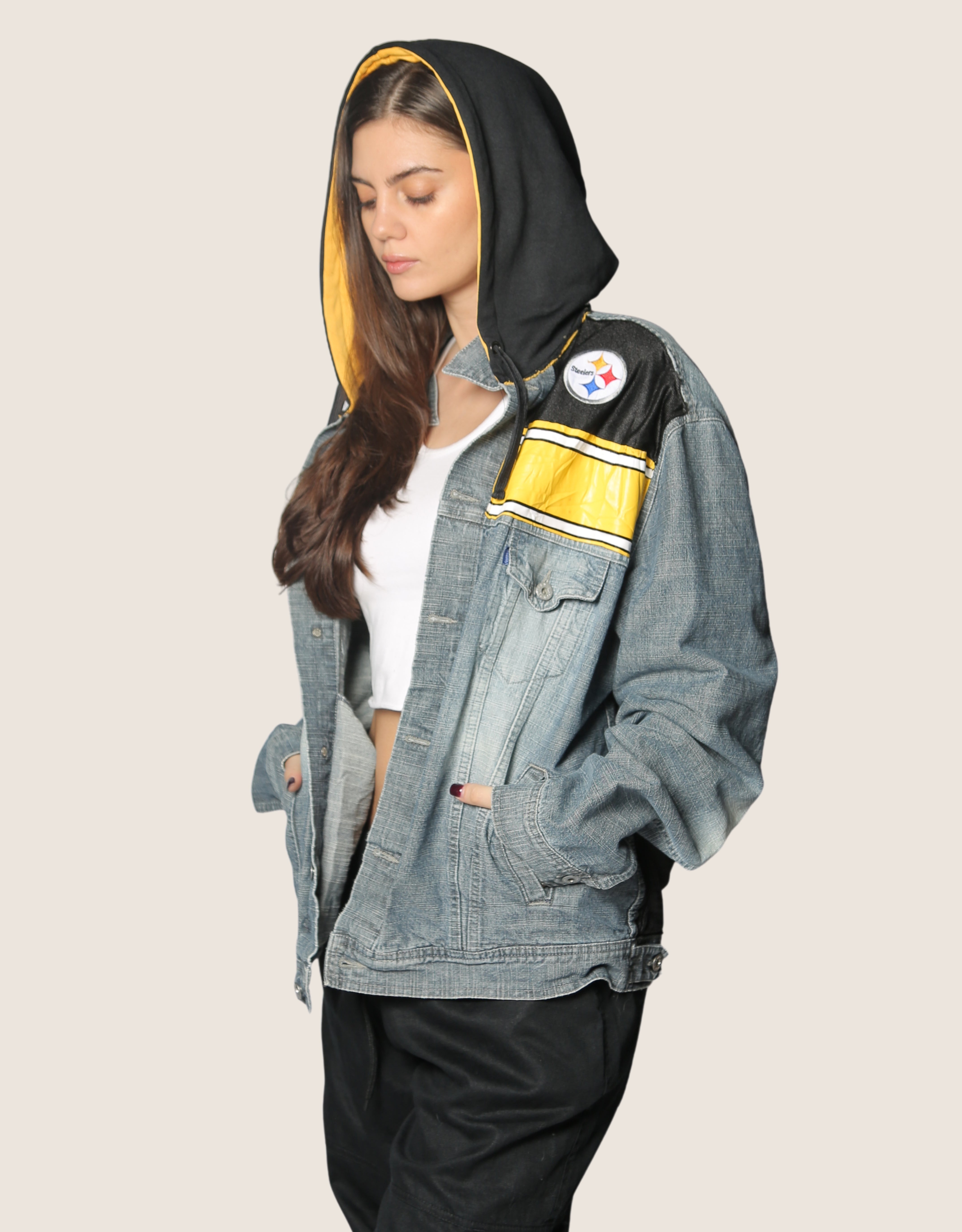 Steelers reworked denim jacket