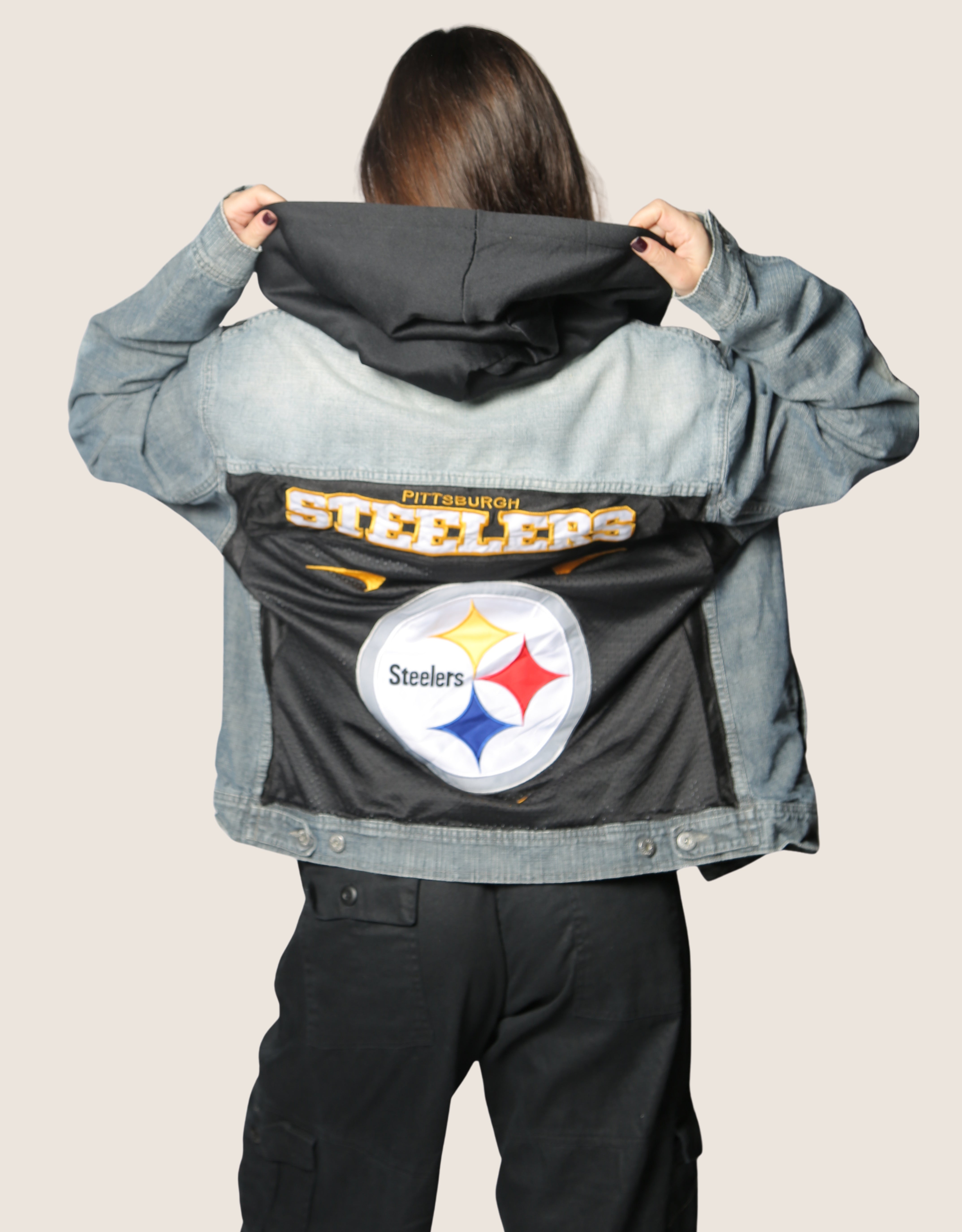 Steelers reworked denim jacket