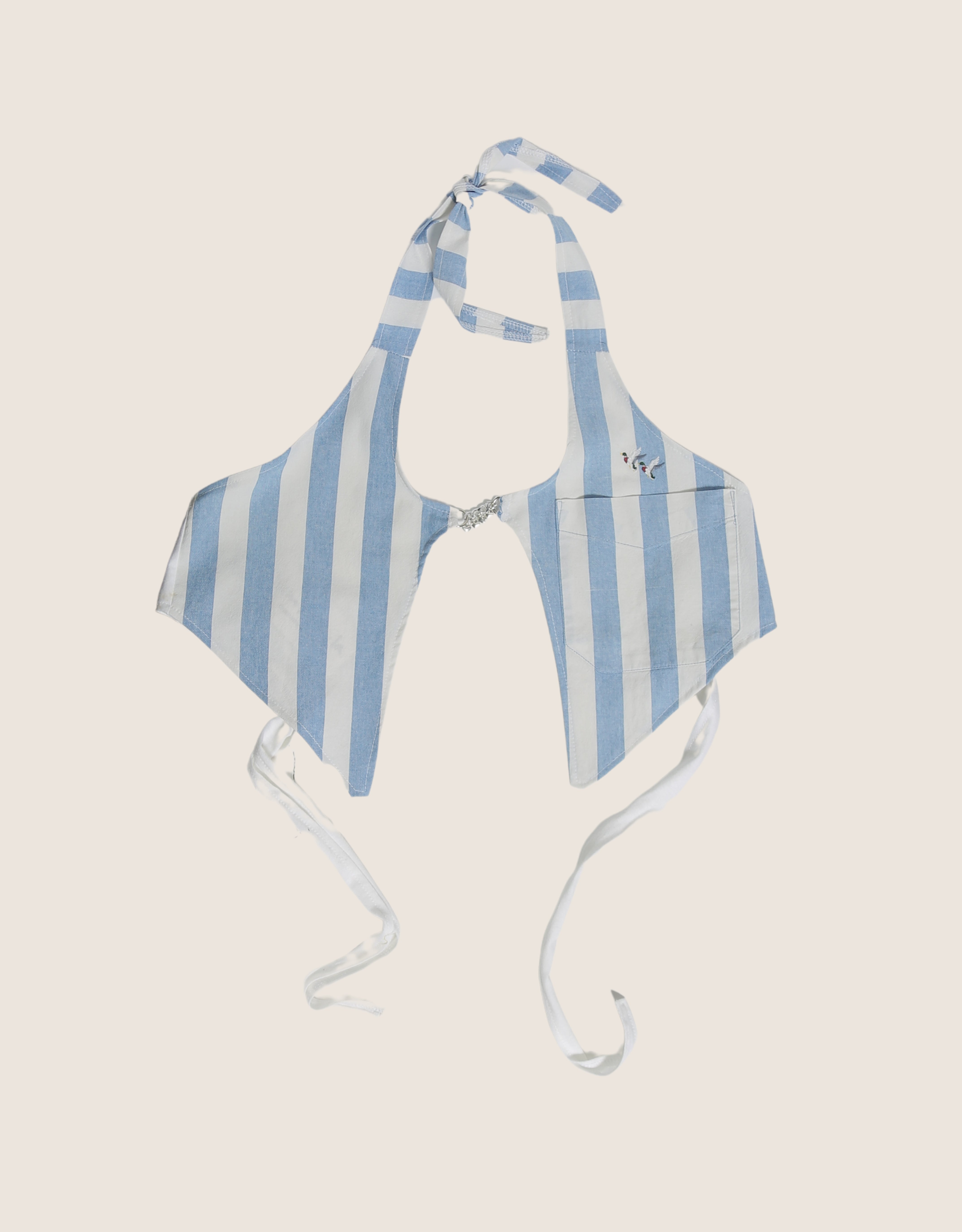 striped pocket charm front halter top