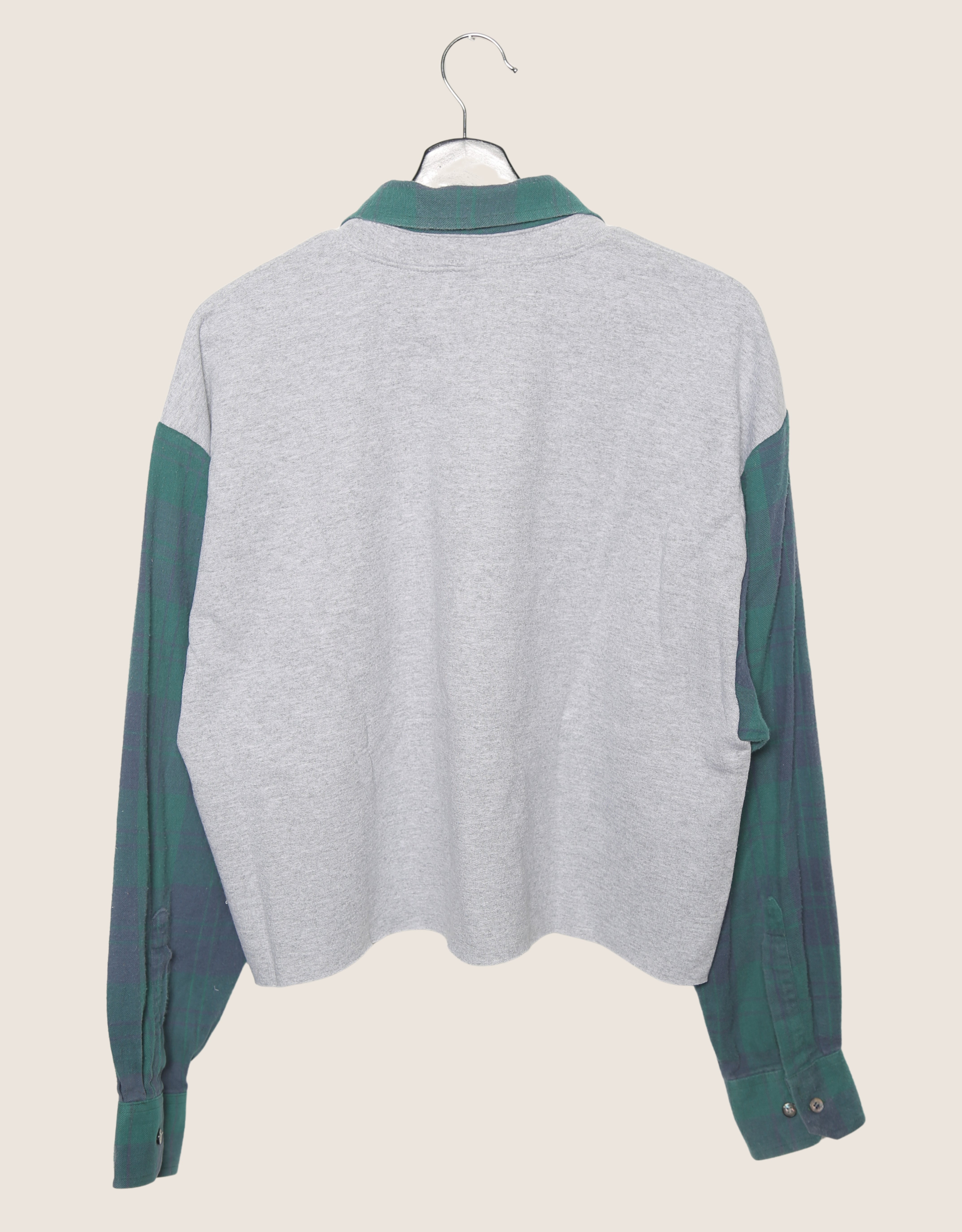 koko university sweatshirt with green plaid sleeves (large)