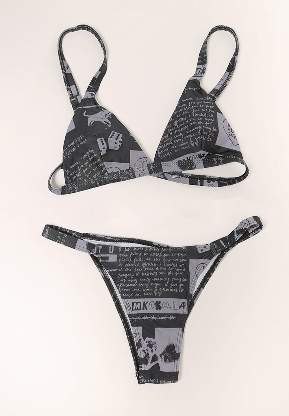 koko SWIM: black newspaper bikini