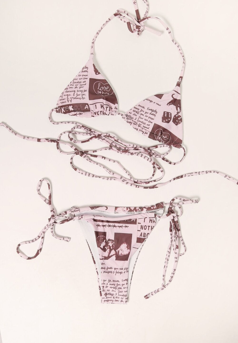 koko SWIM: mauve newspaper bikini