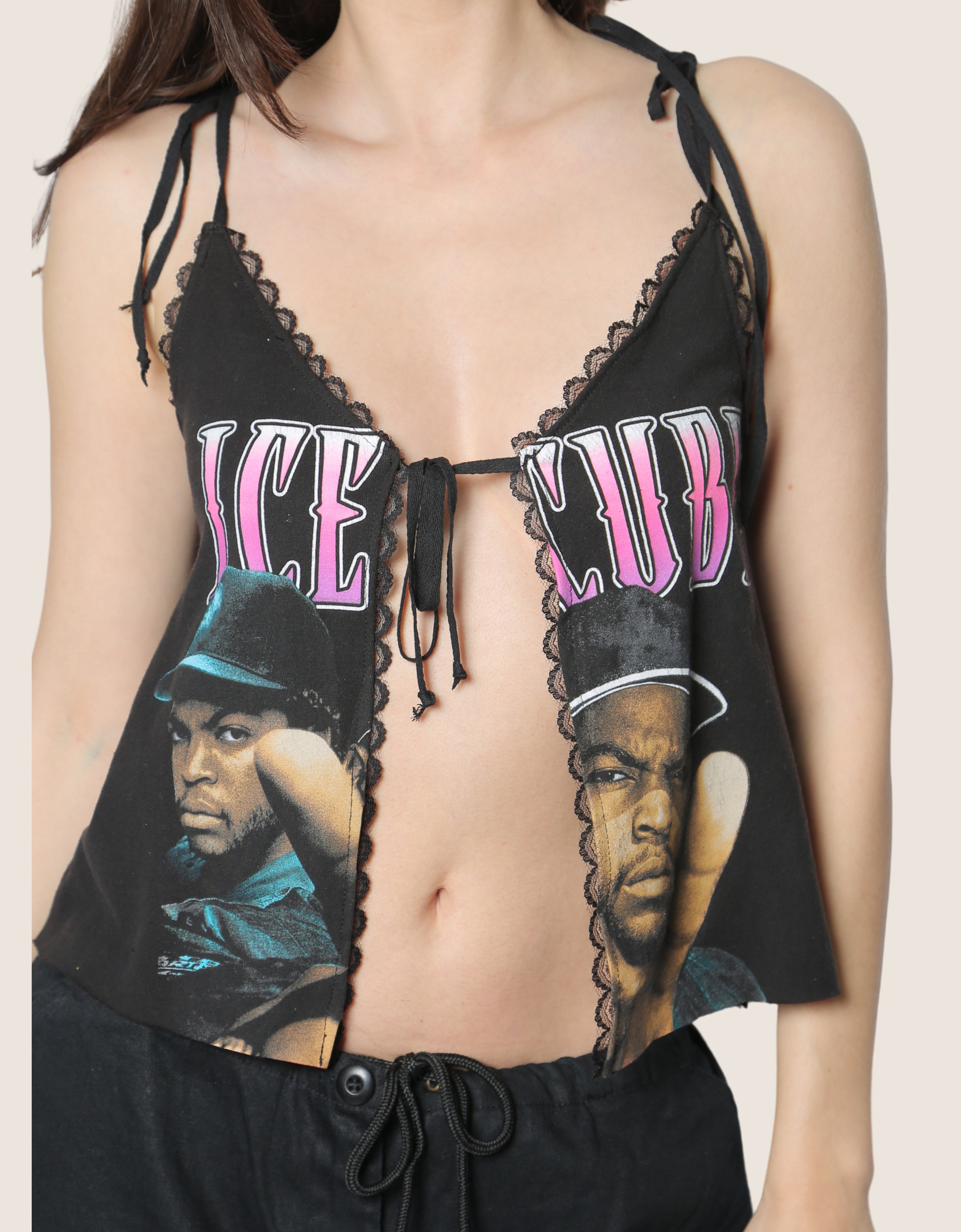 ice cube reworked tie front tank