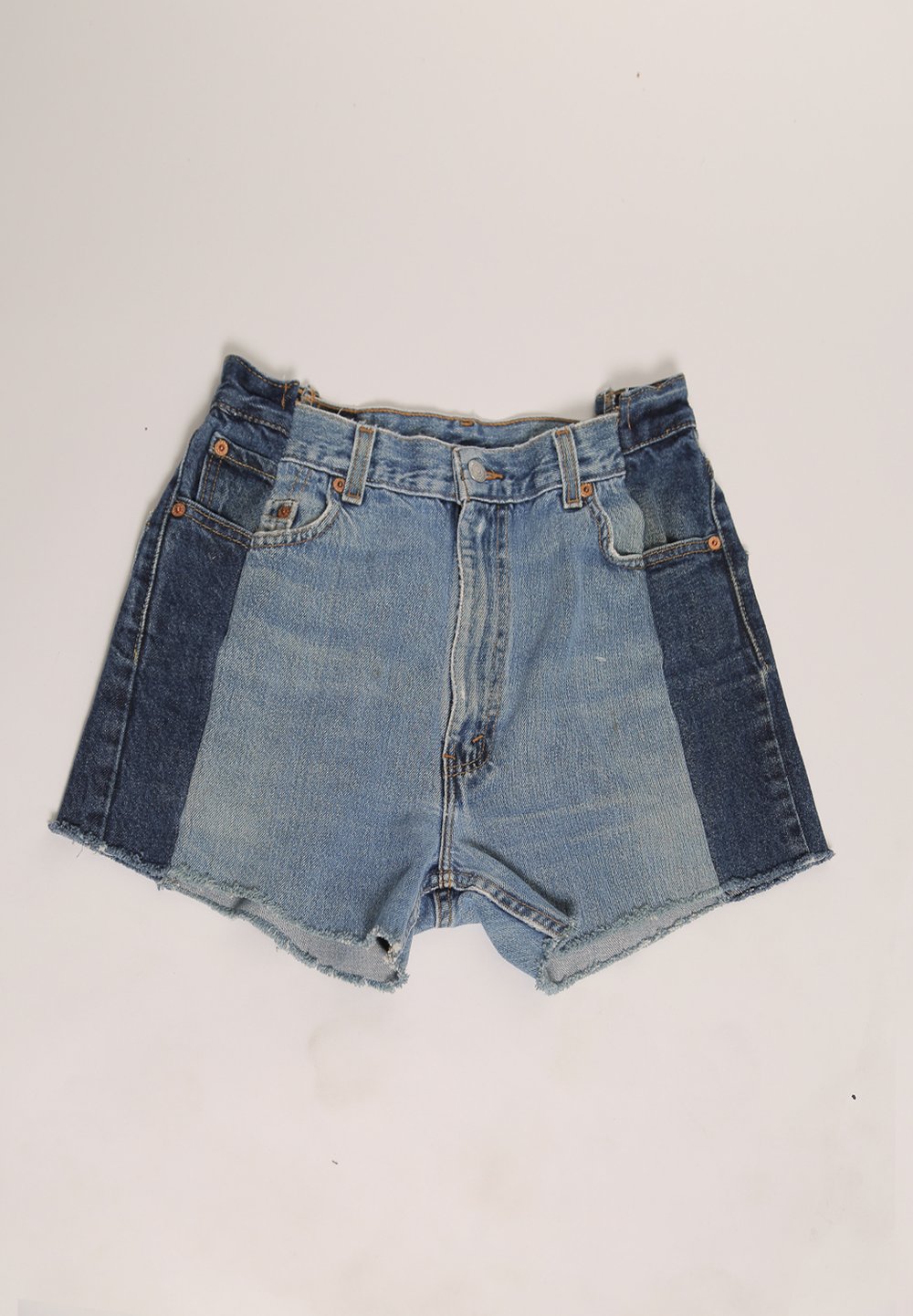 levis reworked colorblock denim shorts