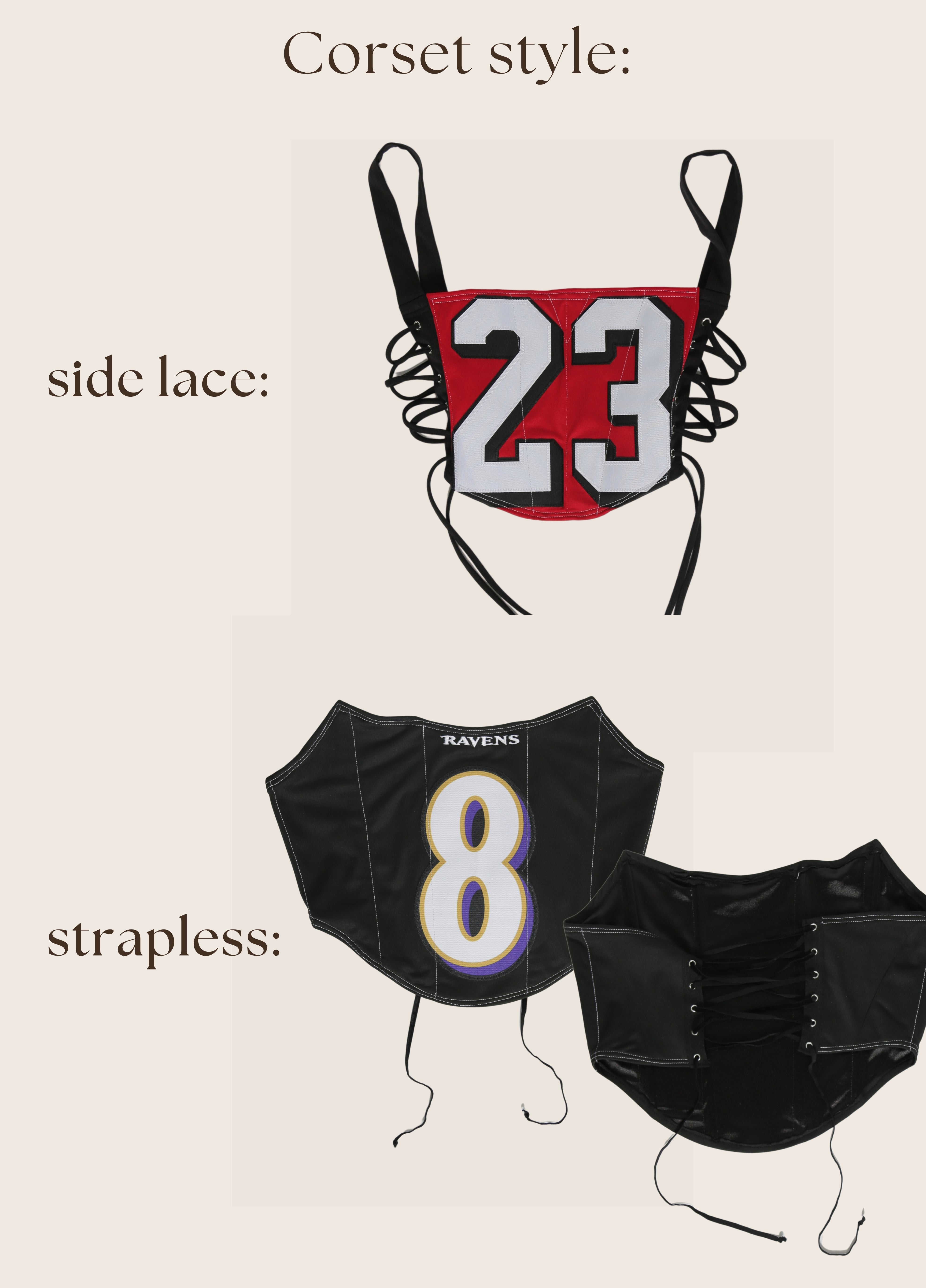 custom reworked side lace corset jersey with shrug